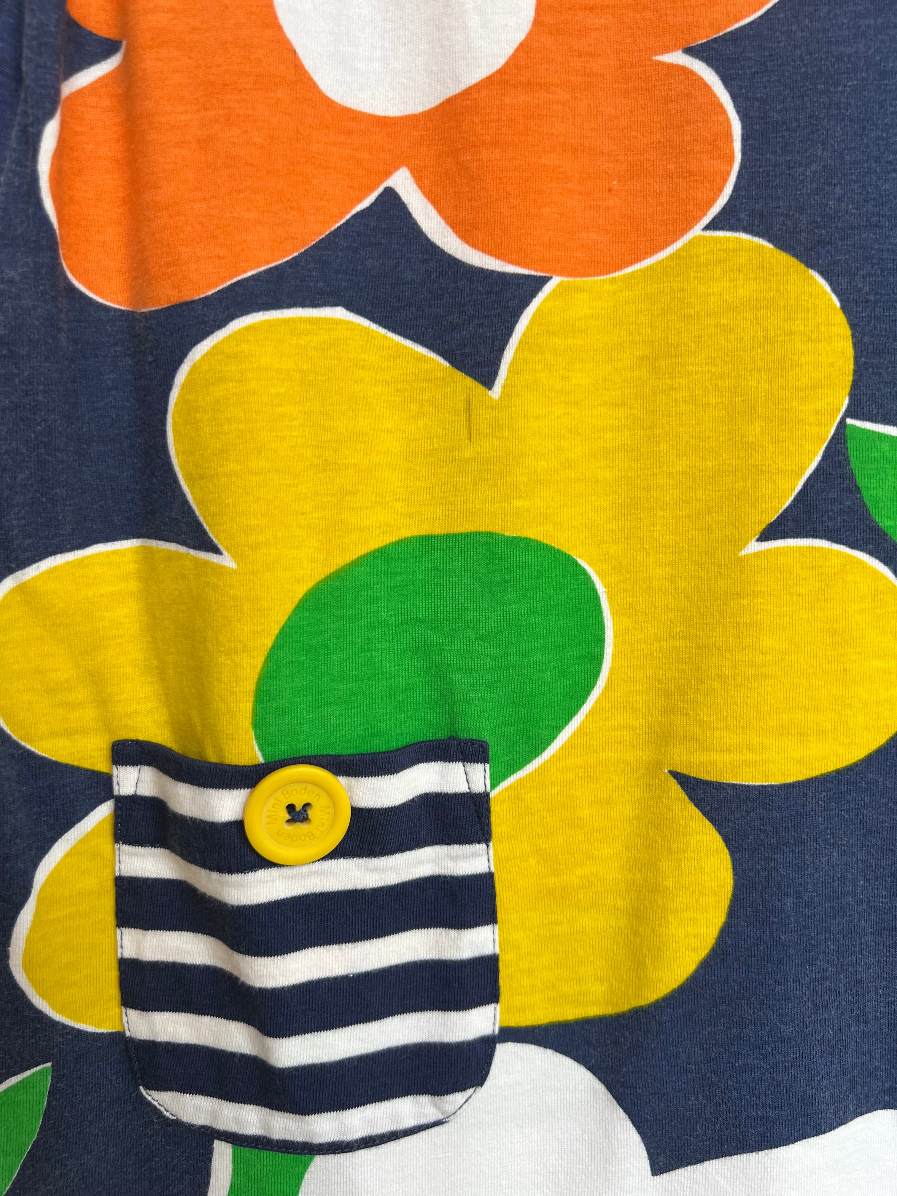 Boden Rainbow Big Flowers Tunic Dress Age 5-6 Years*