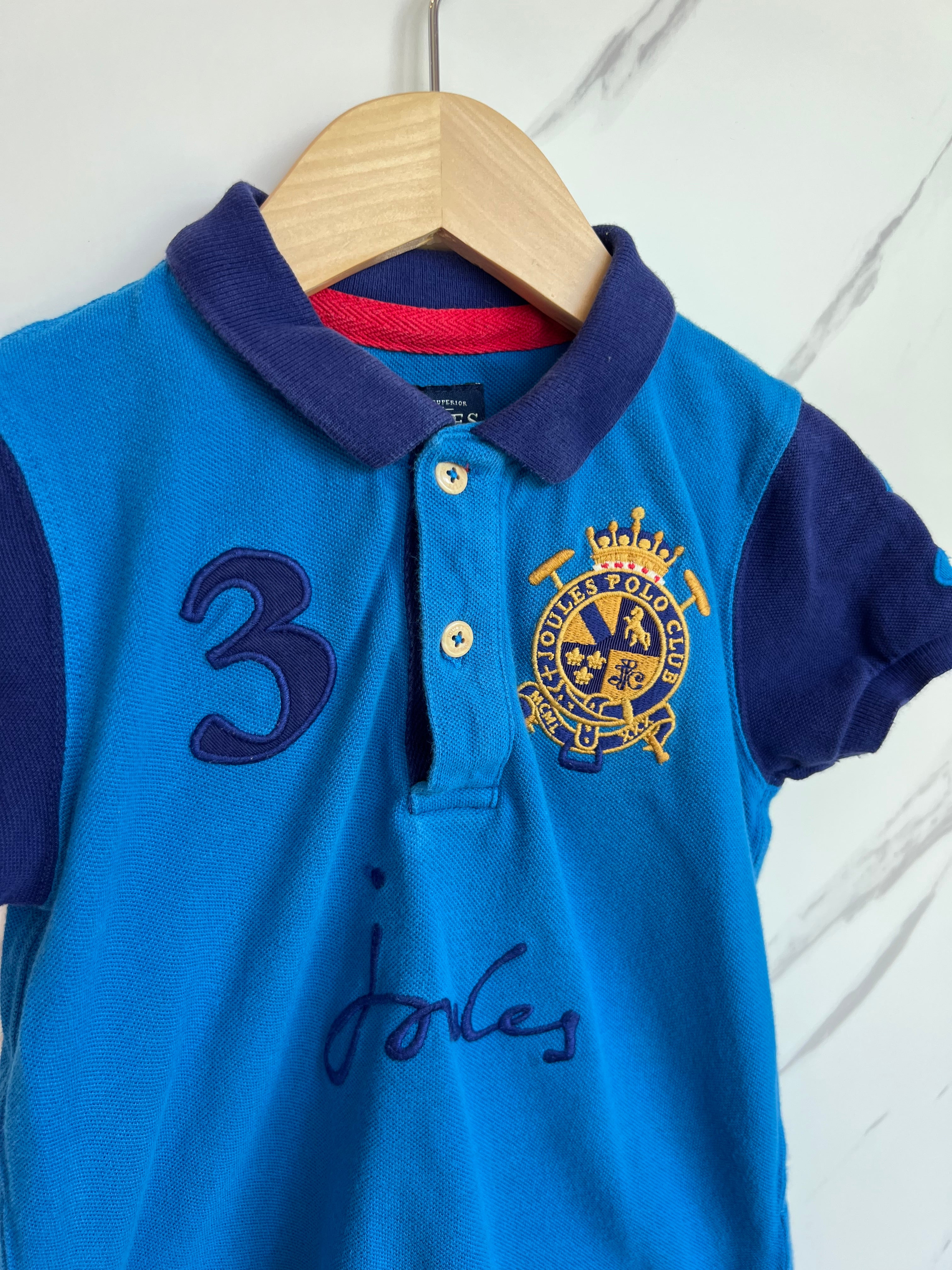 Joules Turquoise & Navy Polo Shirt Age 5 Years