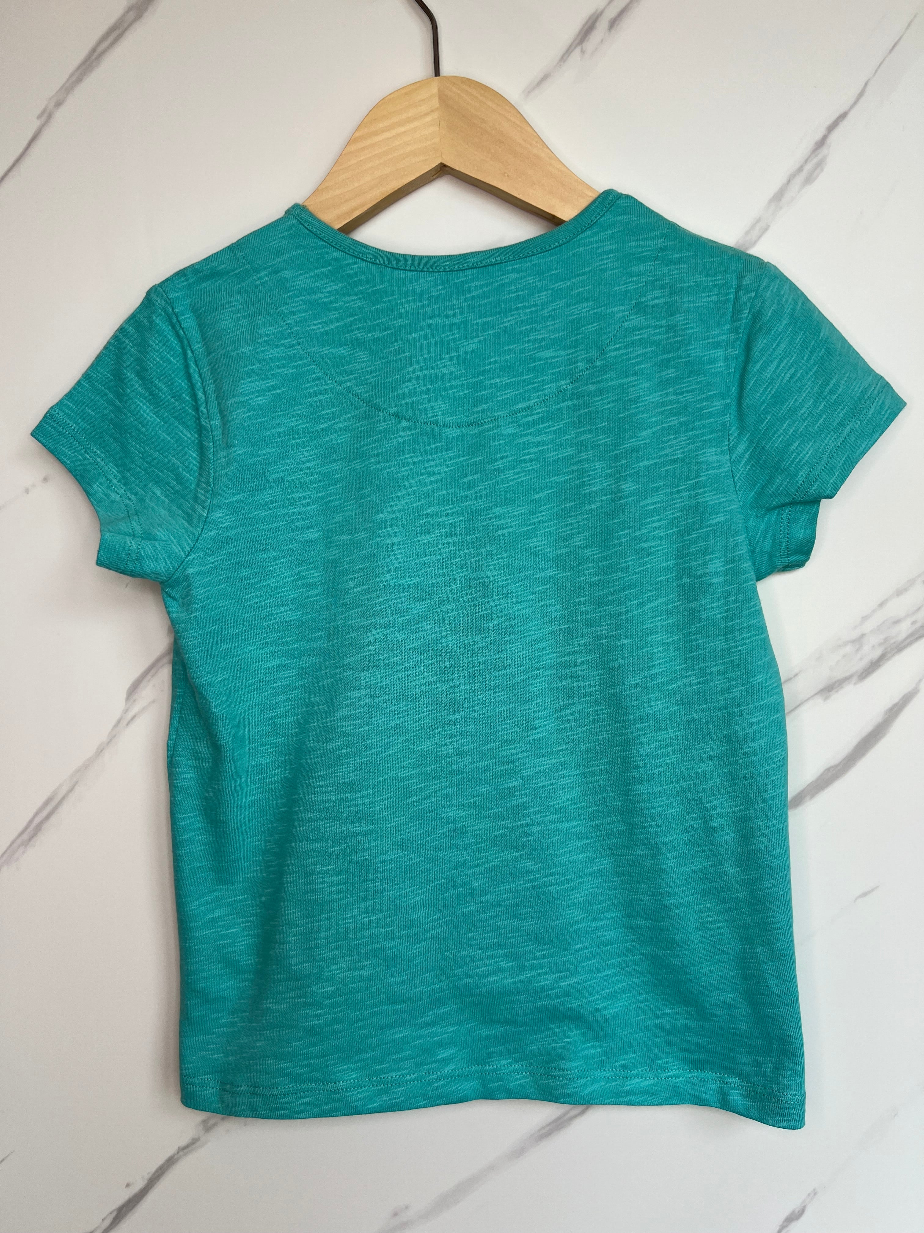 Kite Turquoise Embroidered Flowers T-Shirt Age 5 Years