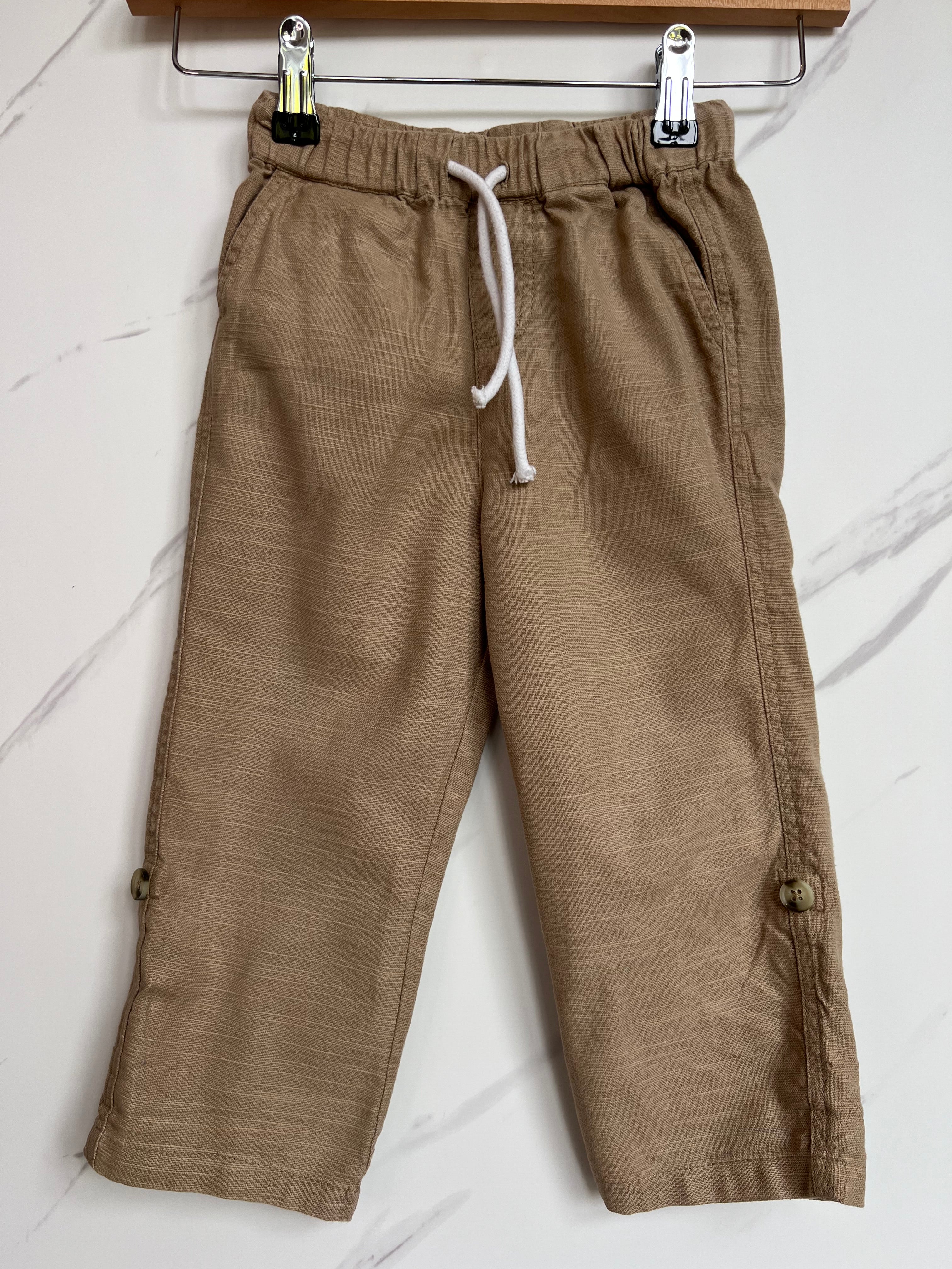 Monsoon Brown Linen Trousers Age 2-3 Years