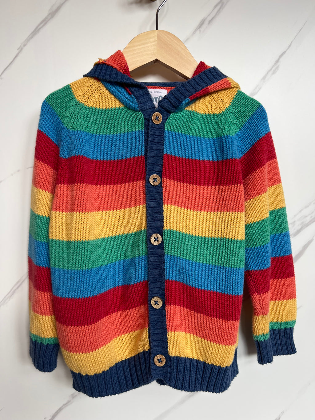 Kite Rainbow Striped Hoodie Cardigan Age 5 Years