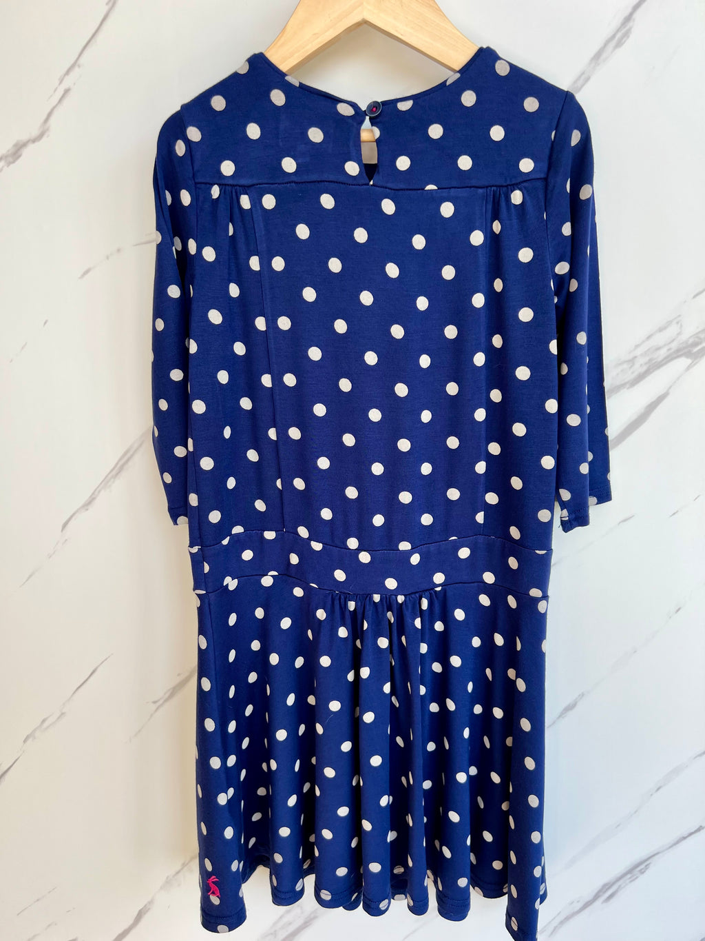 Joules Navy and White Spotted Jersey Dress Age 5-6 Years