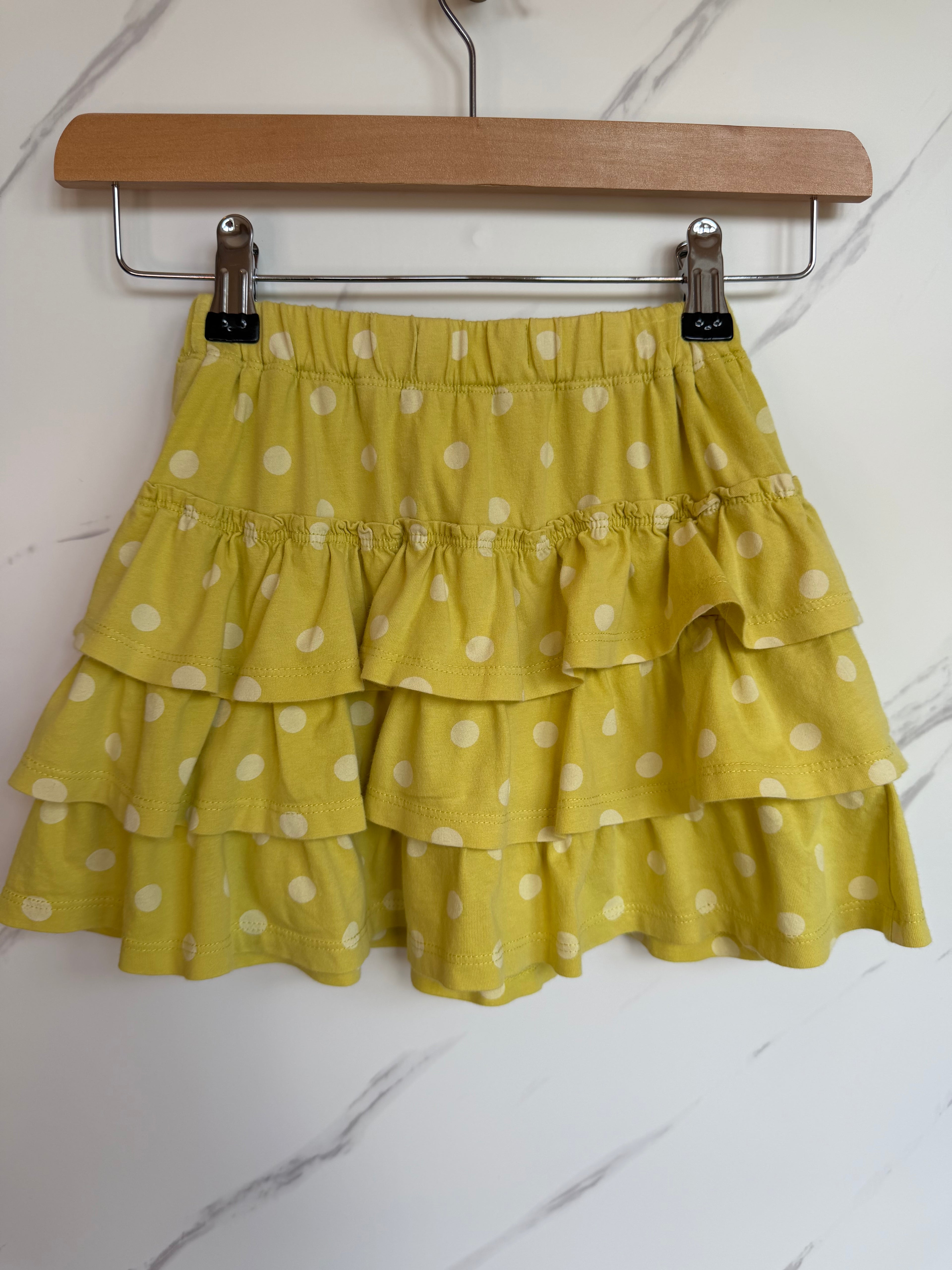 Boden Yellow Polka Dot Layered Skort Age 6-7 years