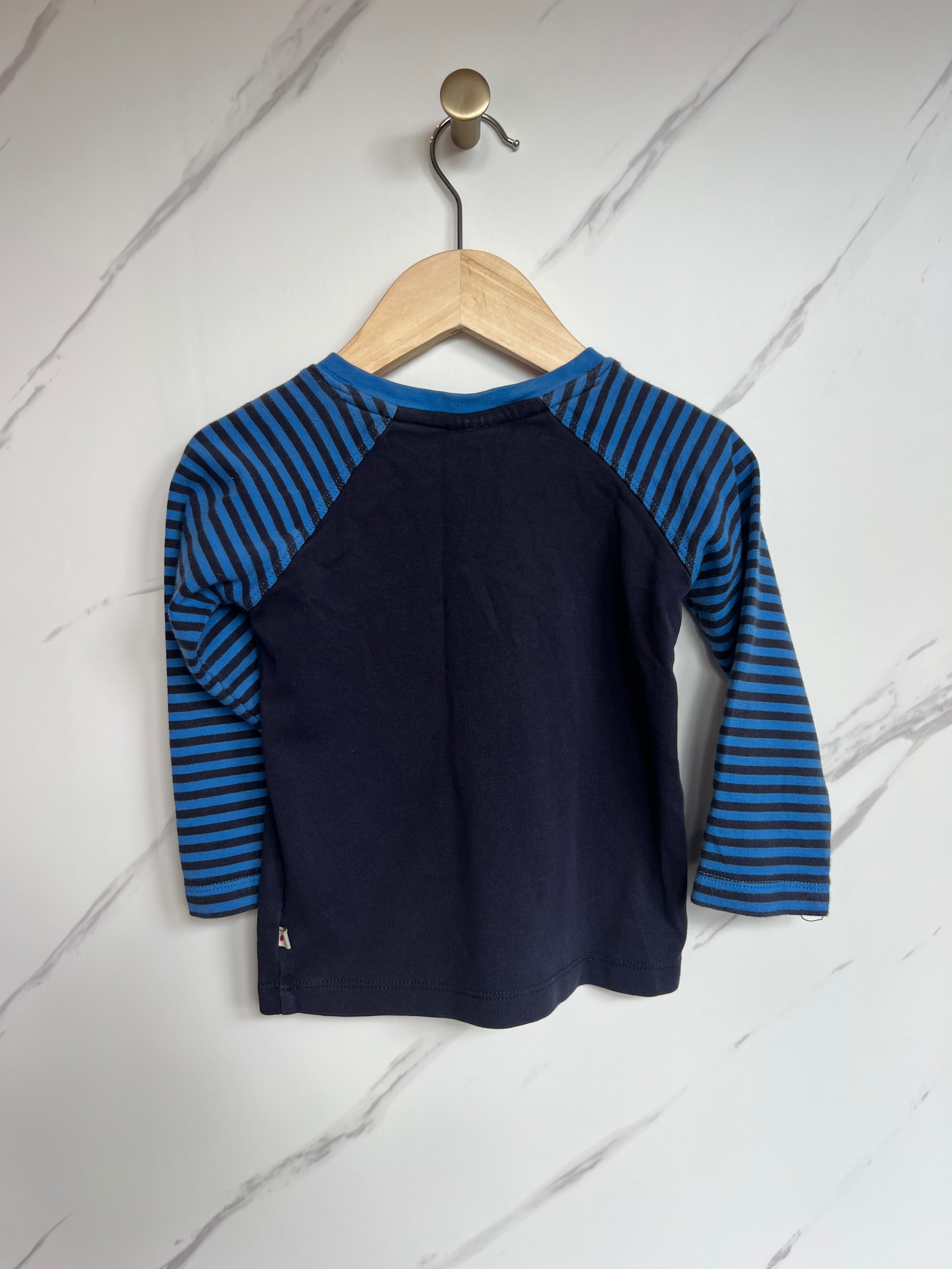 Frugi Blue Rainbow Dino Long-Sleeved Top Age 18-24 Months