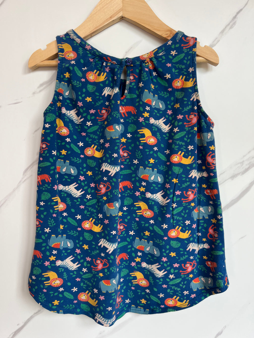 Frugi Blue Jungle Sleeveless Top Age 3-4 Years