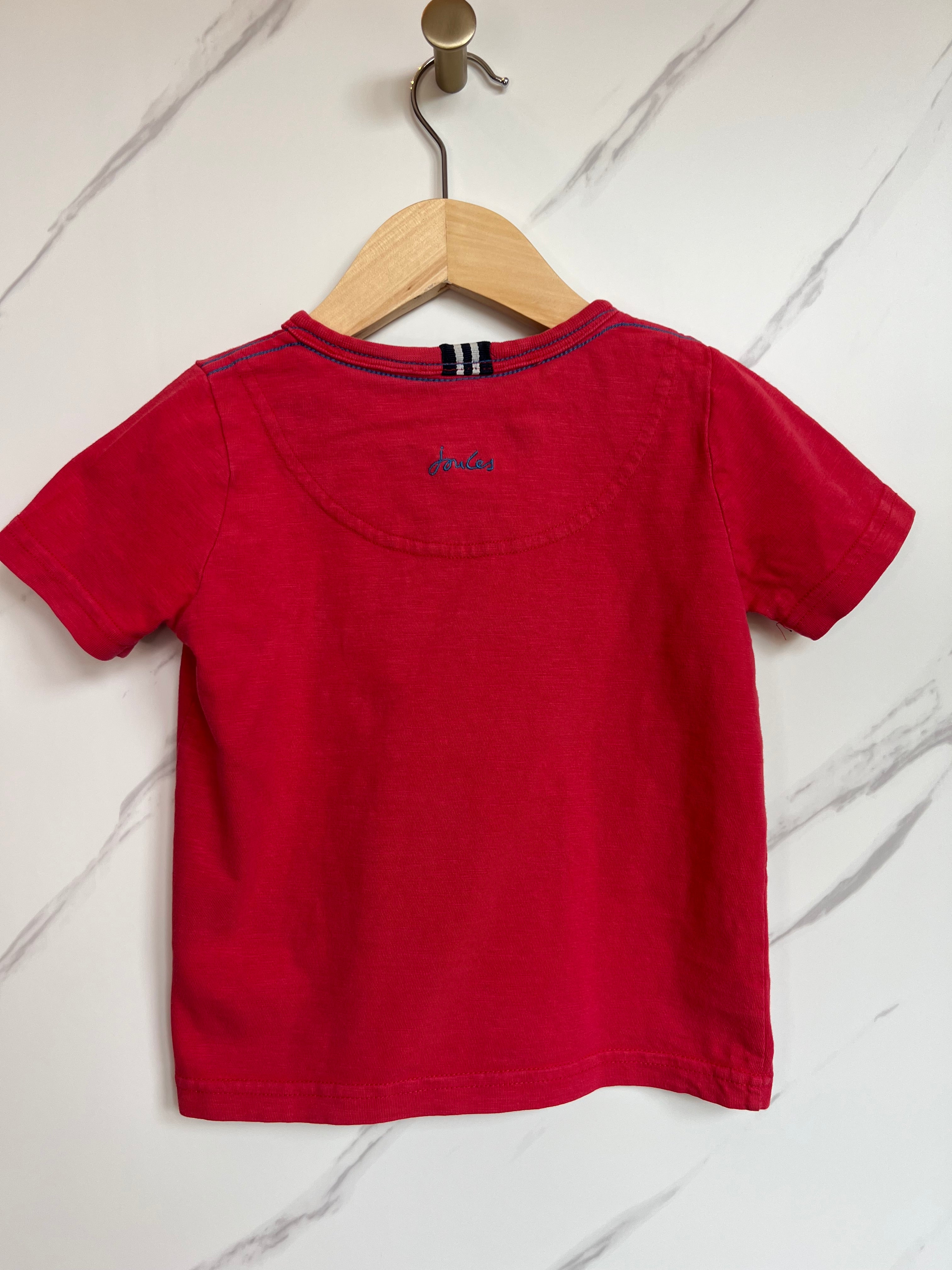 Joules Red T-Shirt Age 4 Years