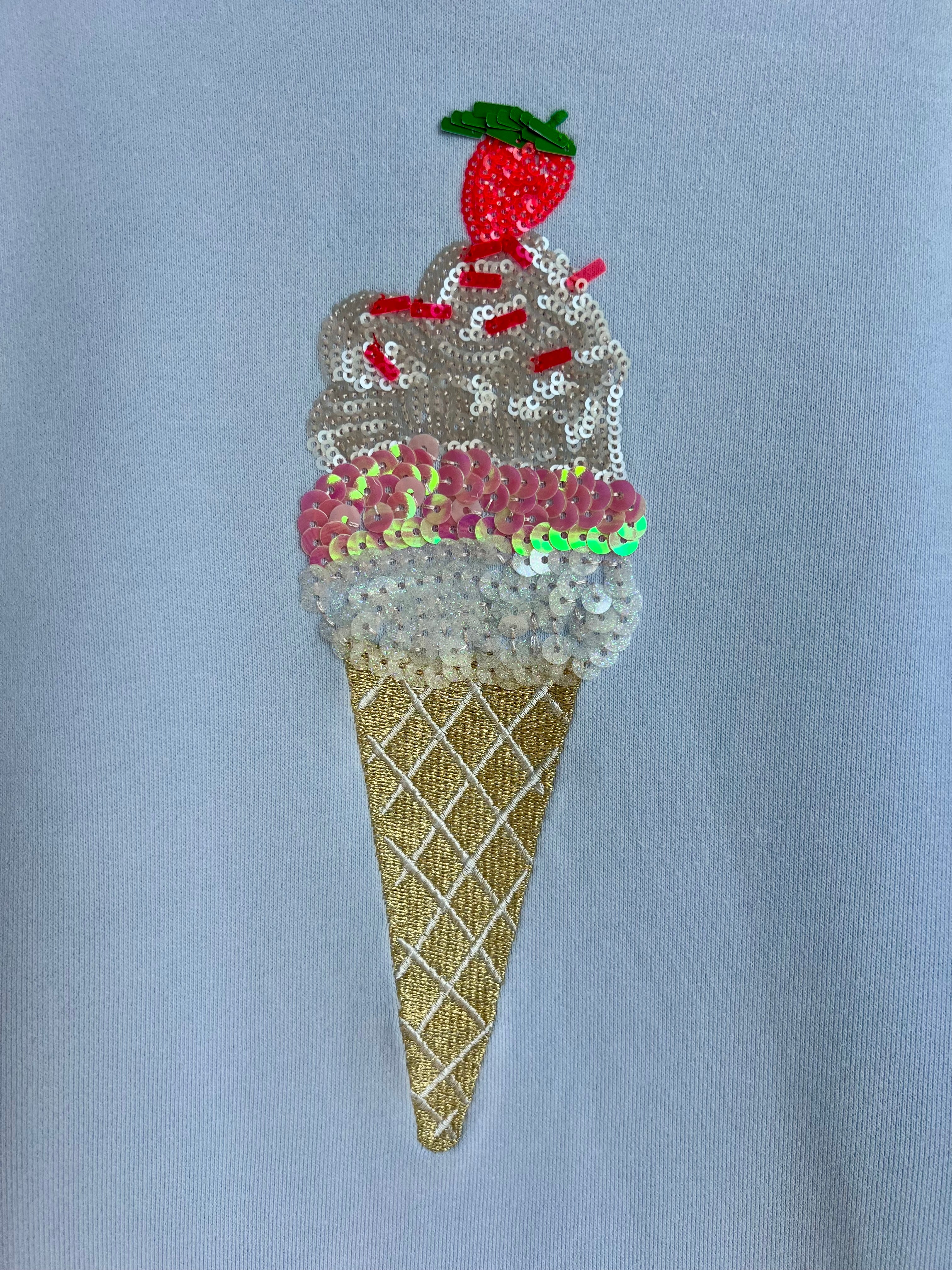 Joules Pale Blue Ice Cream Cone Sweatshirt Age 11-12 Years