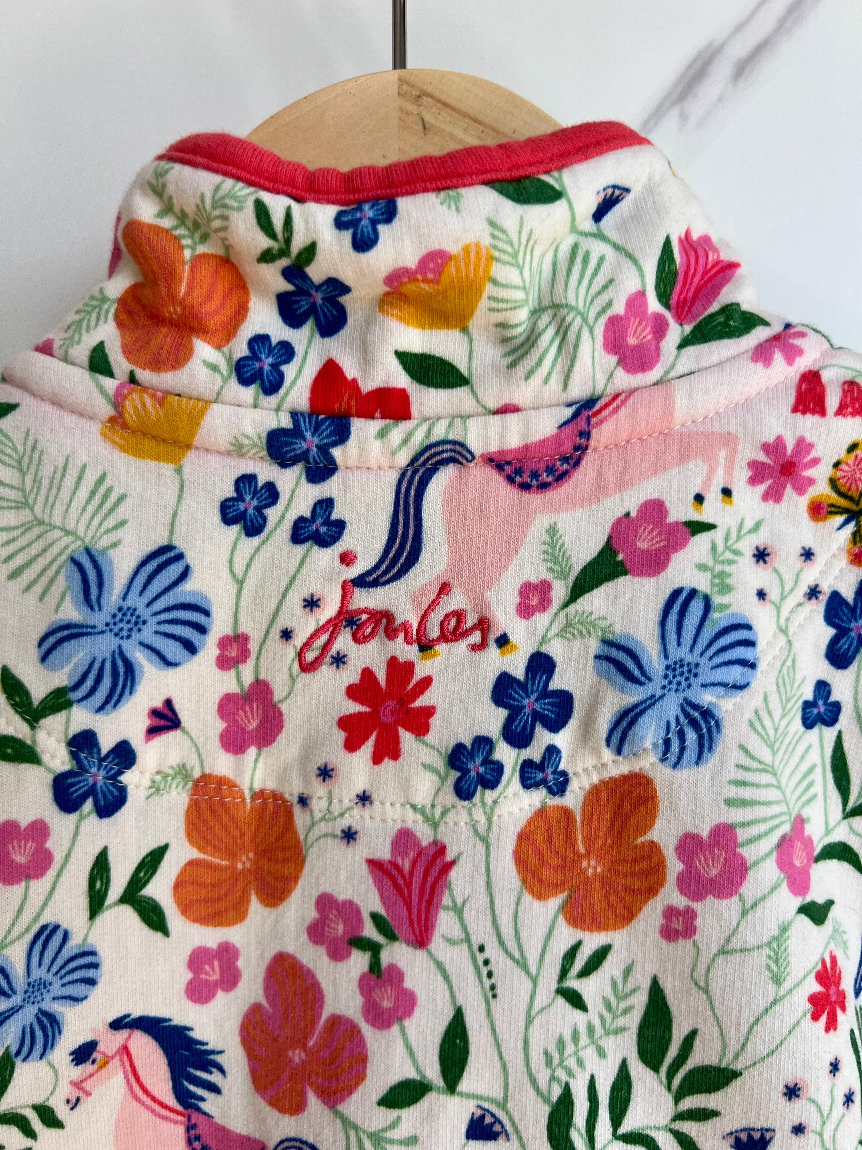 Joules Floral Pony Half-Zipped Sweatshirt Age 5-6 Years