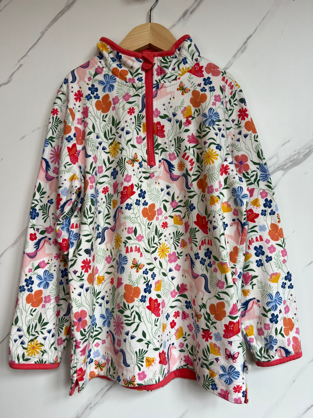 Joules Floral Top Zip Sweatshirt Age 10 Years