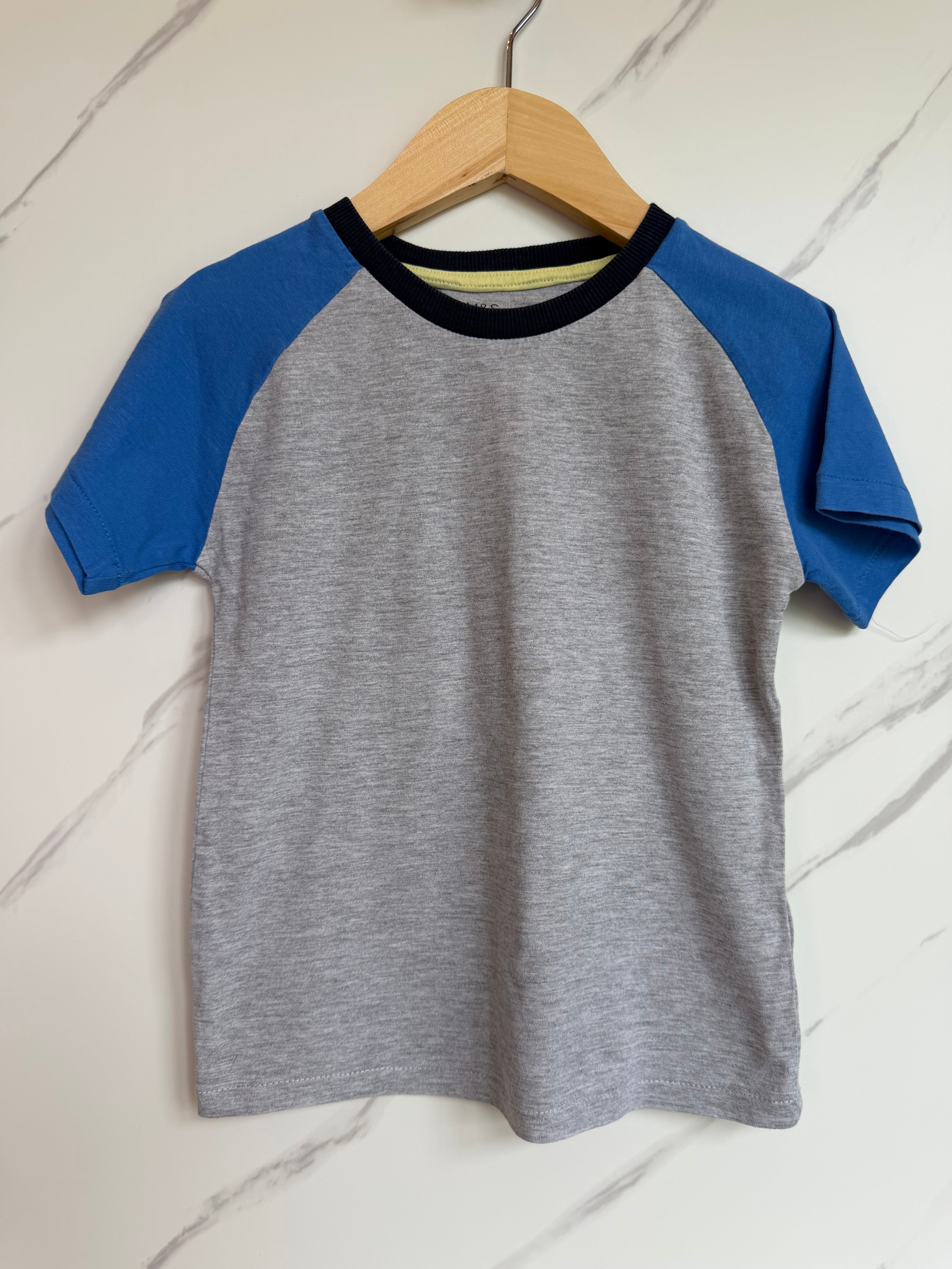 M&S Grey & Blue T-Shirt Age 3-4 Years