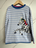 Joules Pale Blue Striped Zebra Jumper Age 9 Years