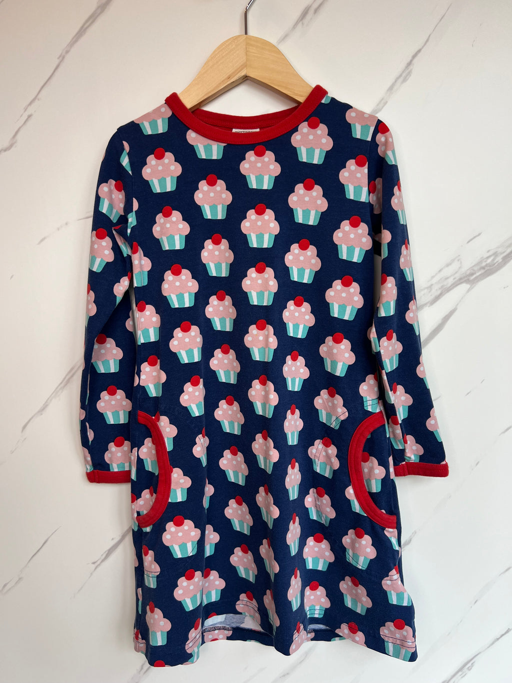 Maxomorra Navy Cupcakes Dress Age 5-6 Years