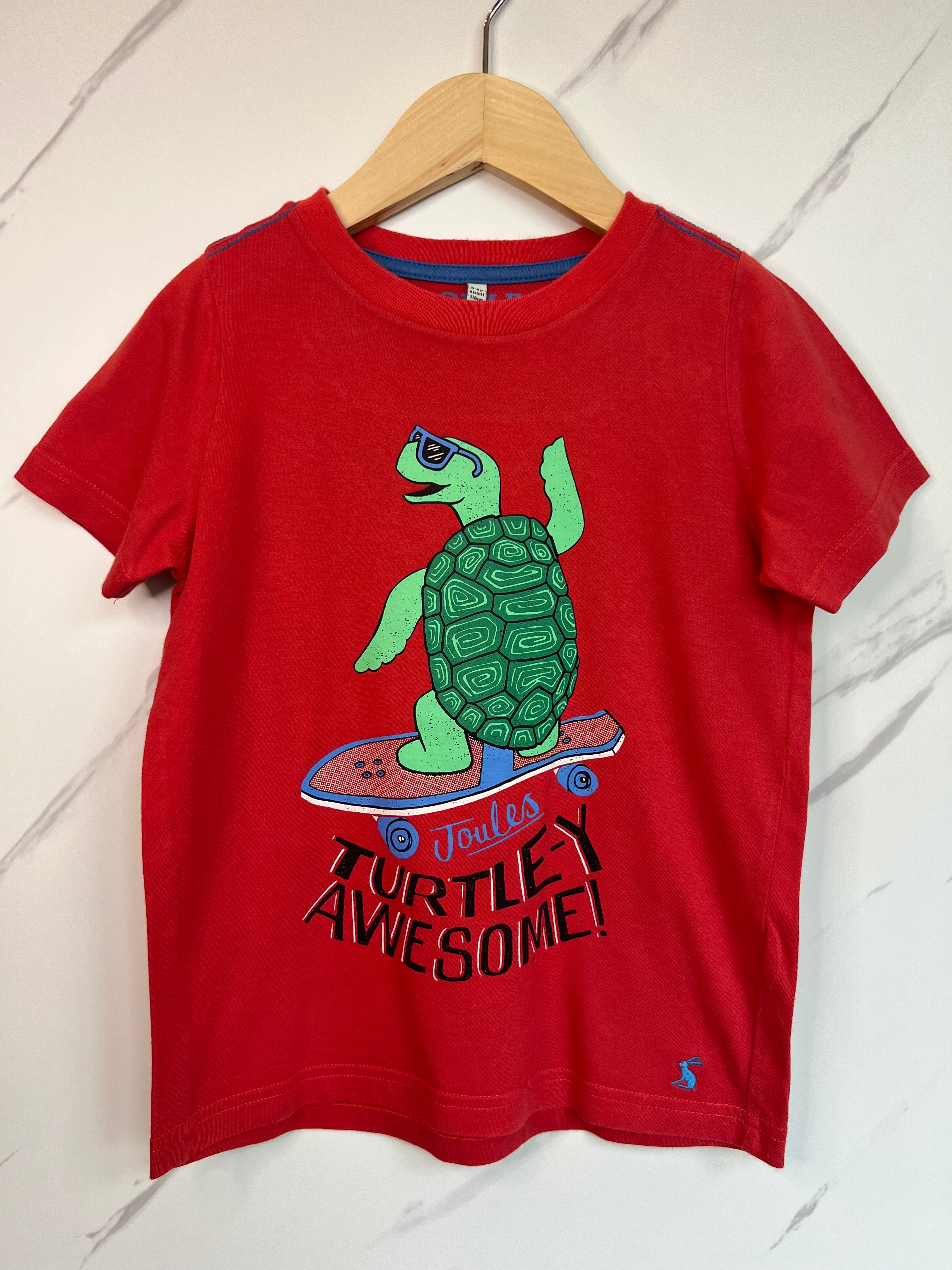 Joules Red "Turtle-y Awesome" T-Shirt Age 5-6 Years