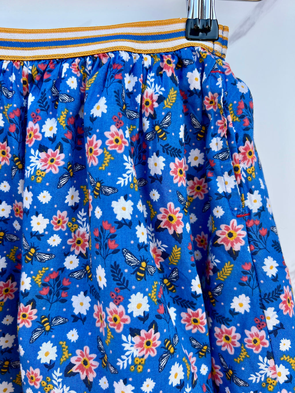 Fatface Royal Blue Flowers and Bees Skirt Age 7-8 years
