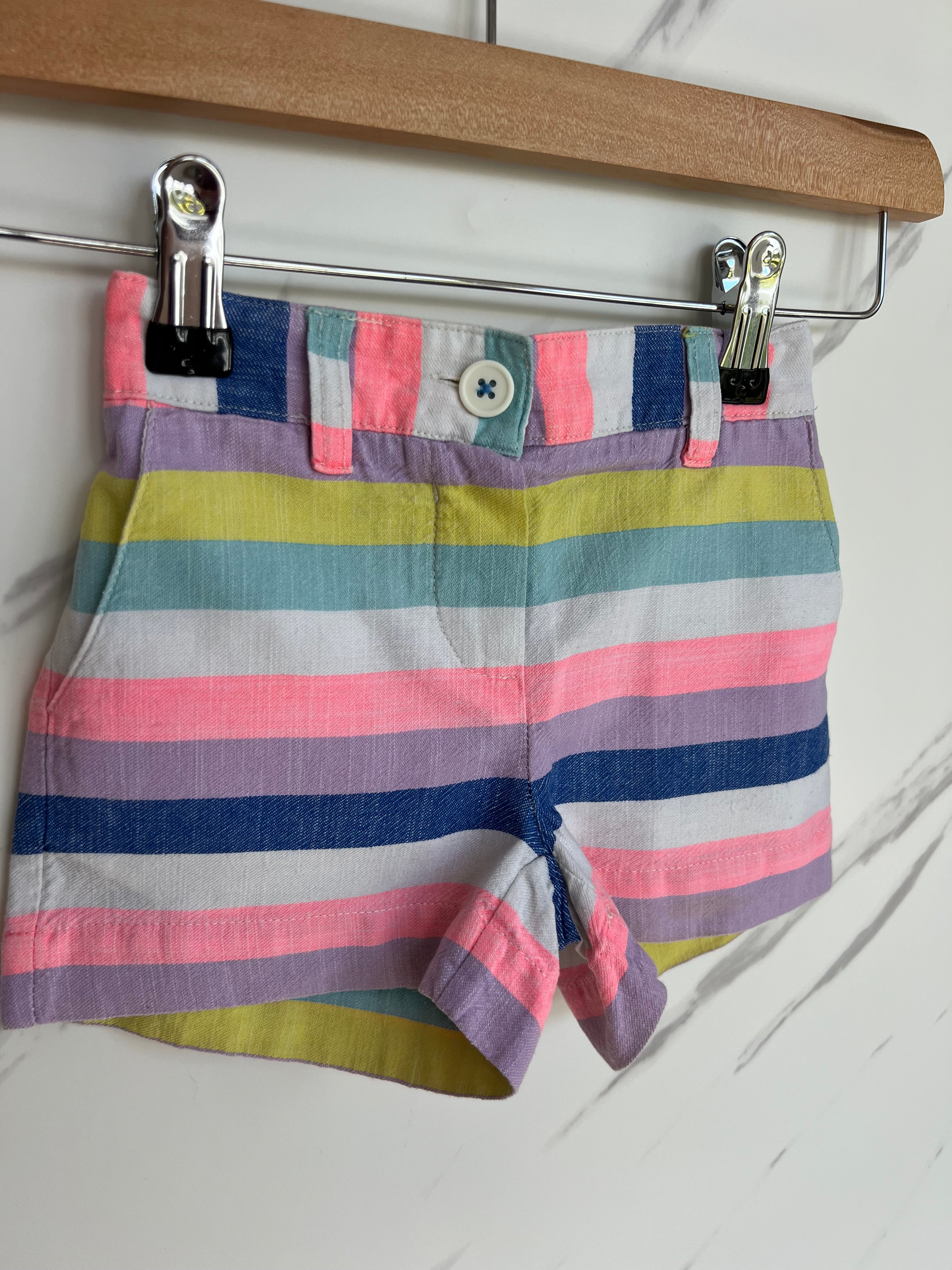 Boden Rainbow Striped Shorts Age 3 Years