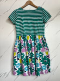 Boden Green Striped Jersey Dress Age 11-12 Years
