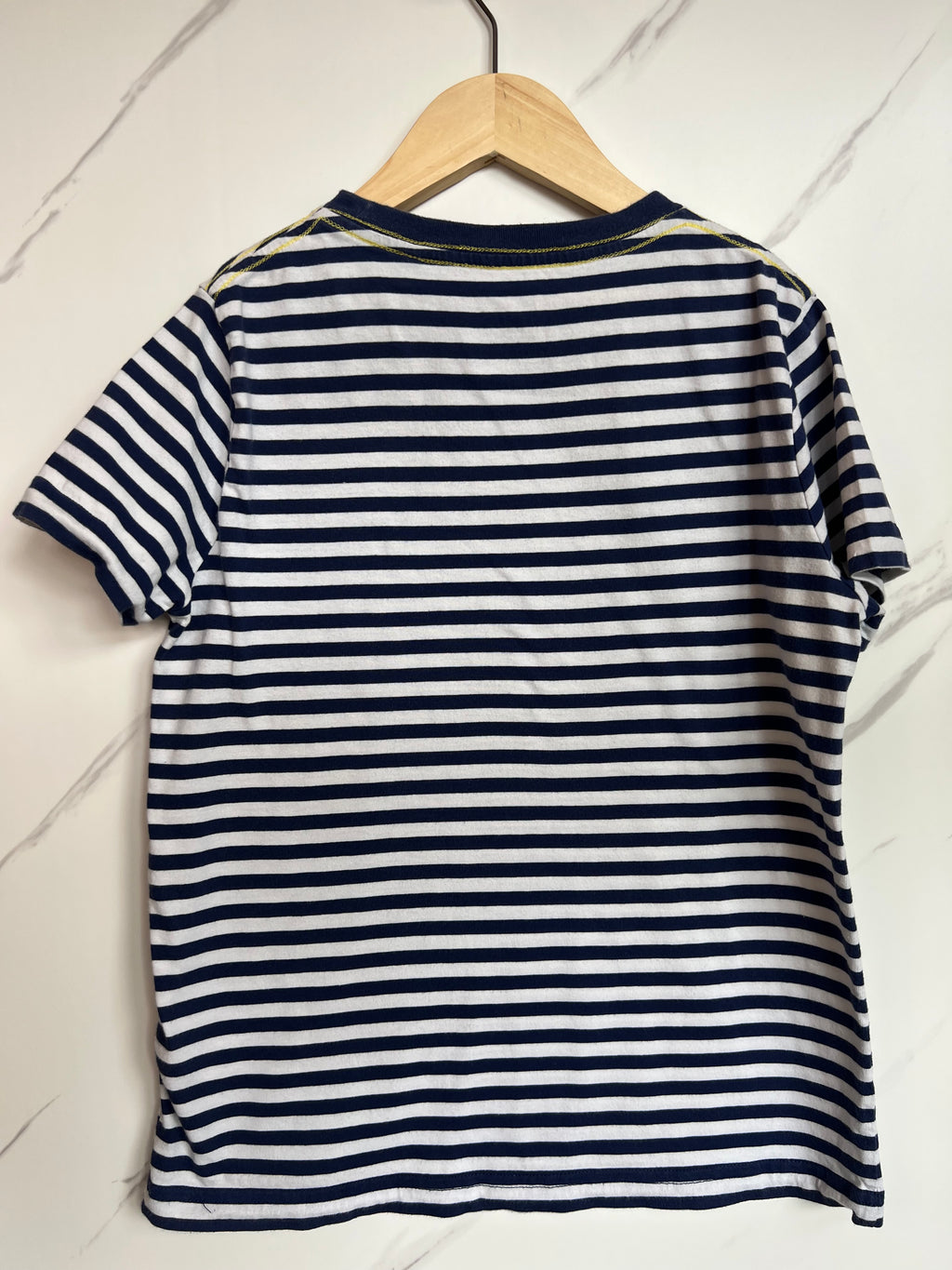 Boden Navy Striped Shark T-Shirt Age 9-10 Years