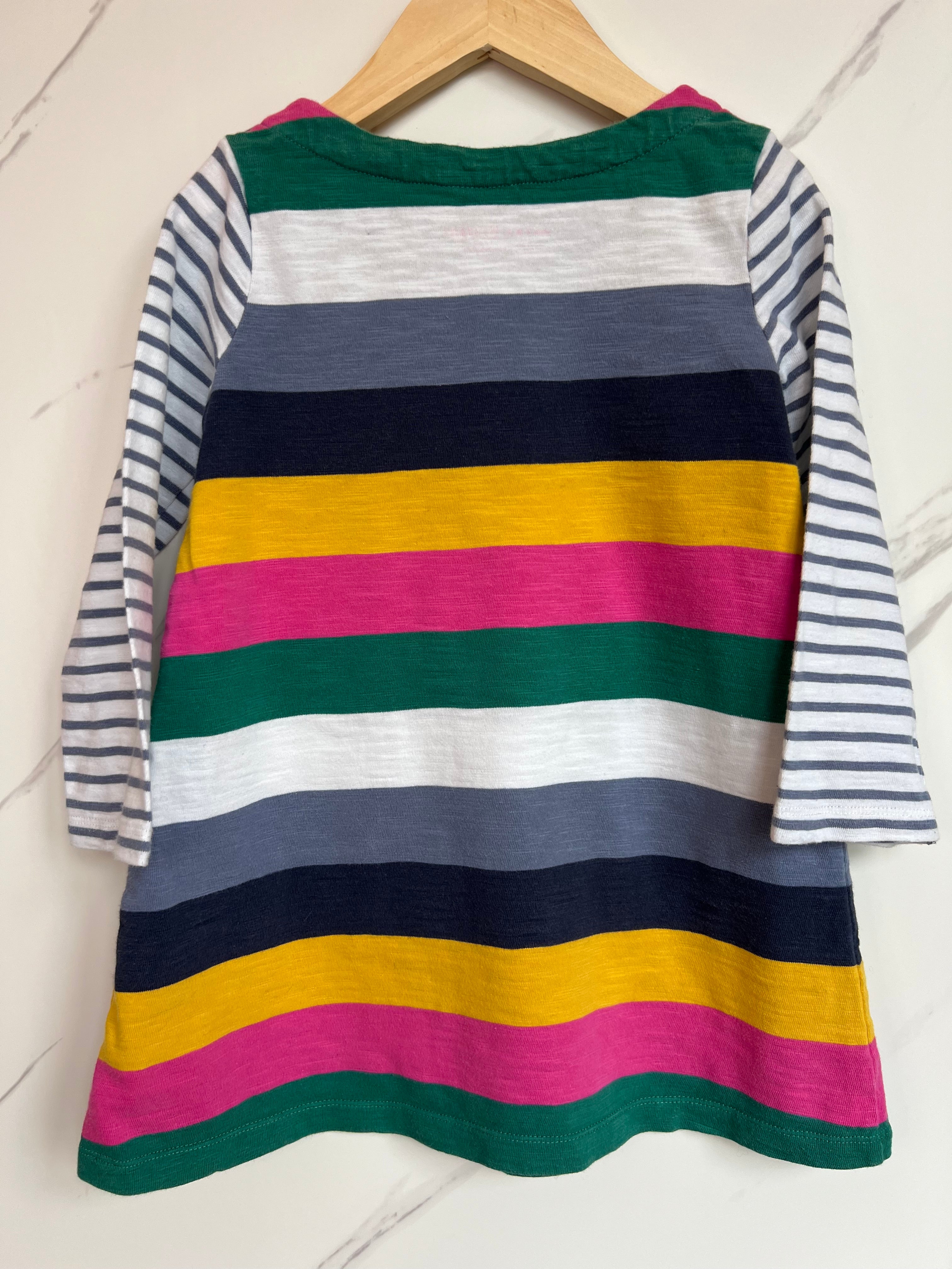Boden Rainbow Striped Dress Age 3-4 Years