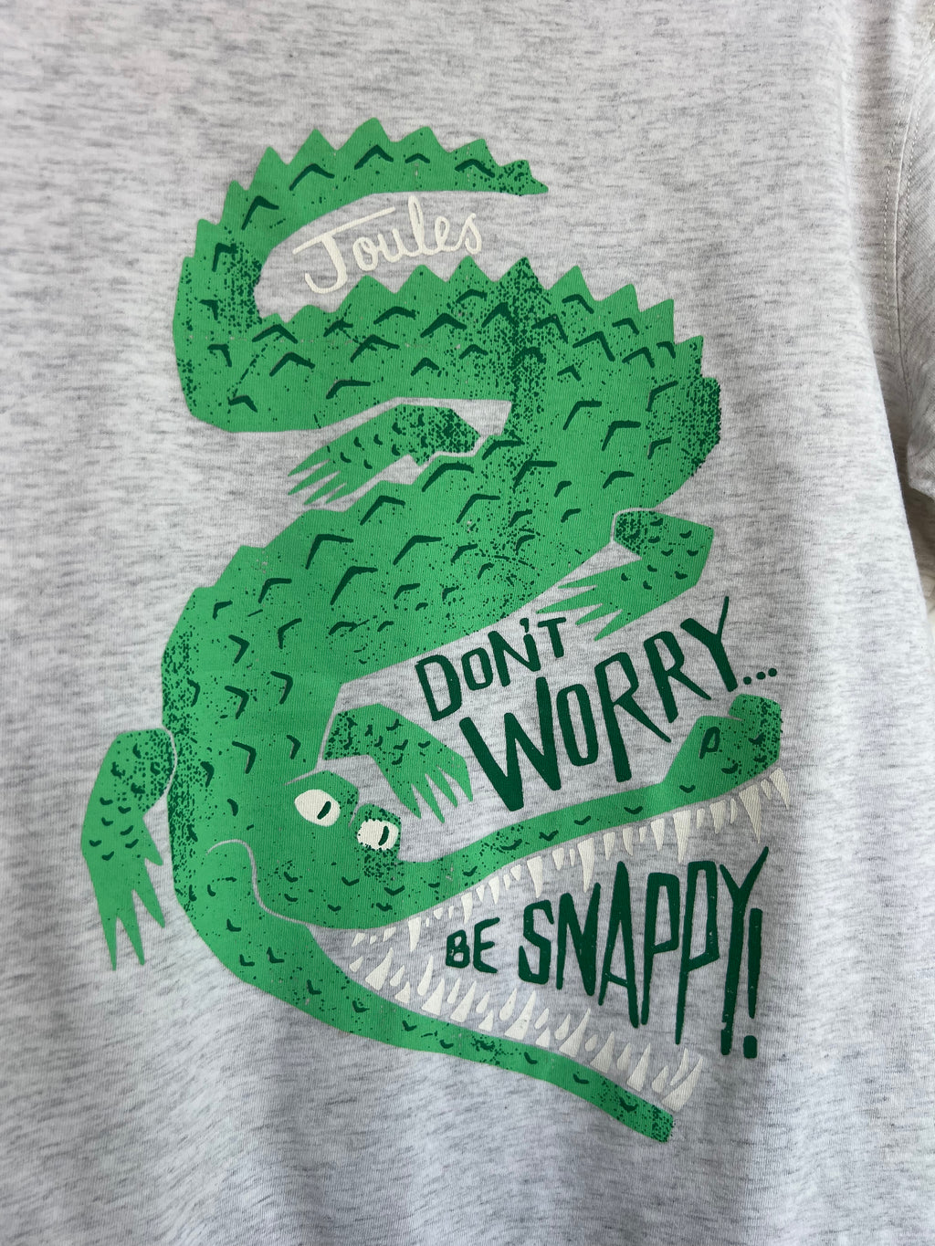 Joules Grey "Don't Worry" T-Shirt Age 9-10 Years