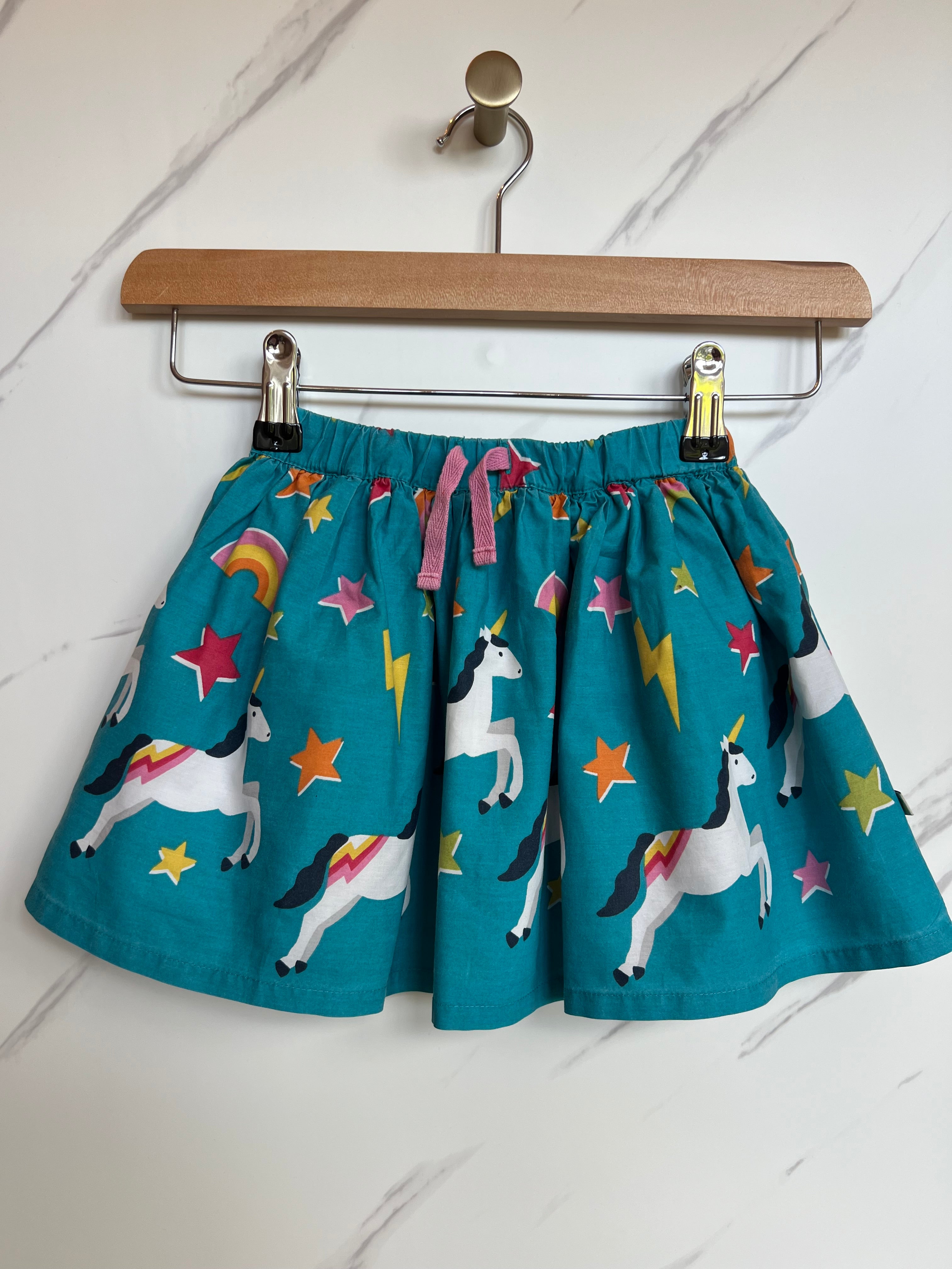 Frugi Blue Prancing Unicorns Skirt Age 18-24 Months
