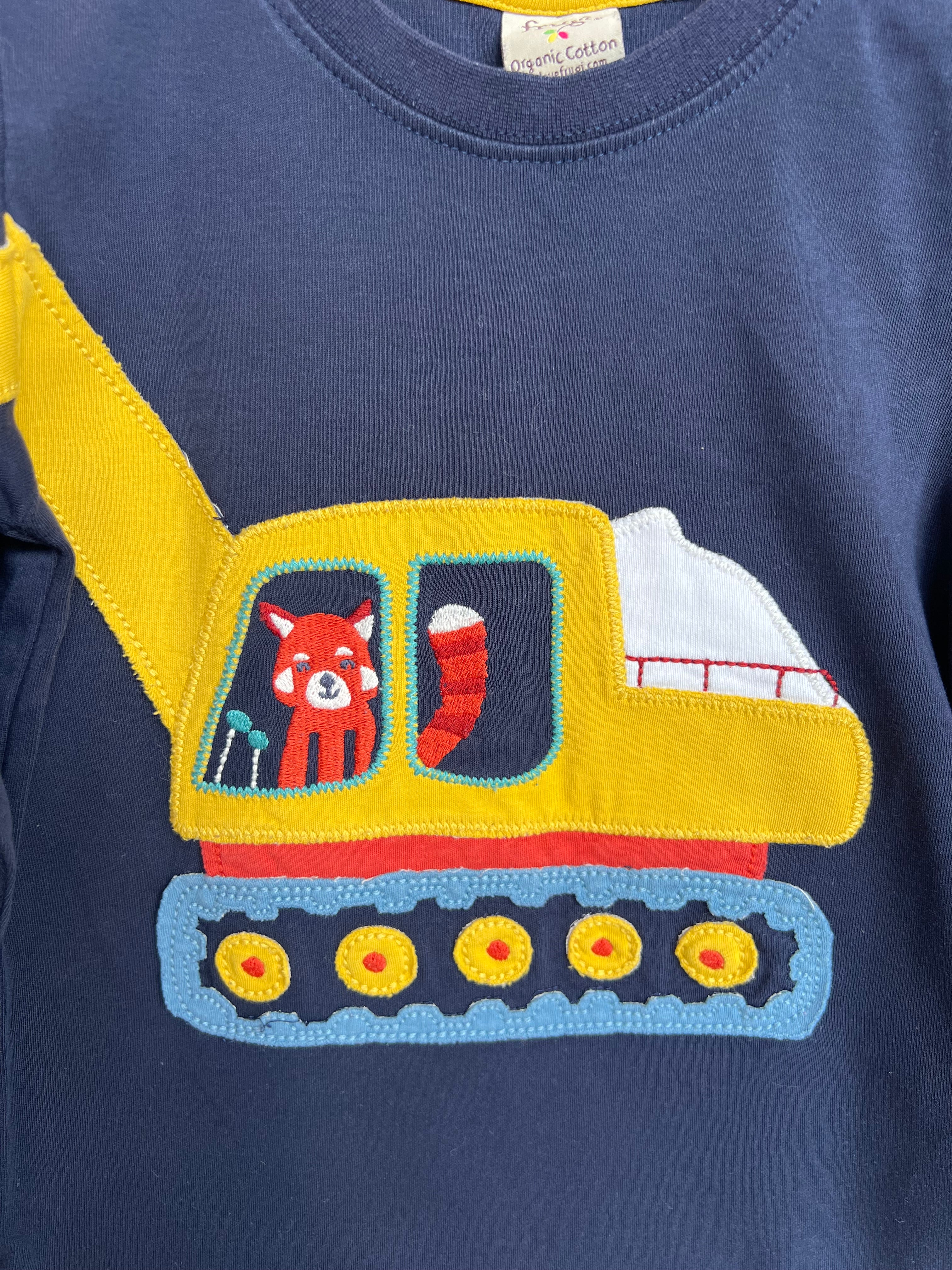 Frugi Navy Digger Arm Long-Sleeved Top Age 3-4 Years