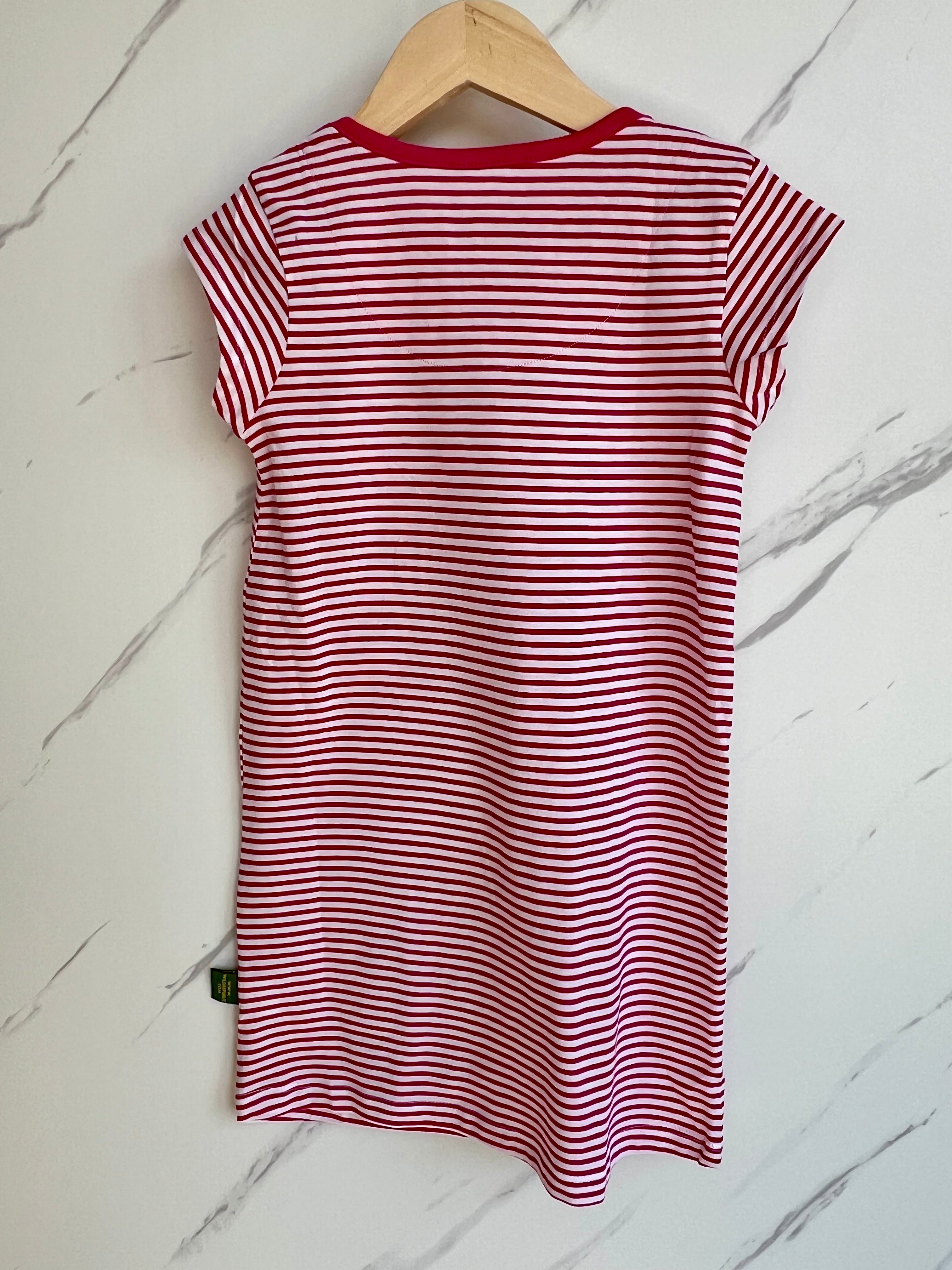 Wild Republic Pink and White Striped Koala Dress Age 5-6 years