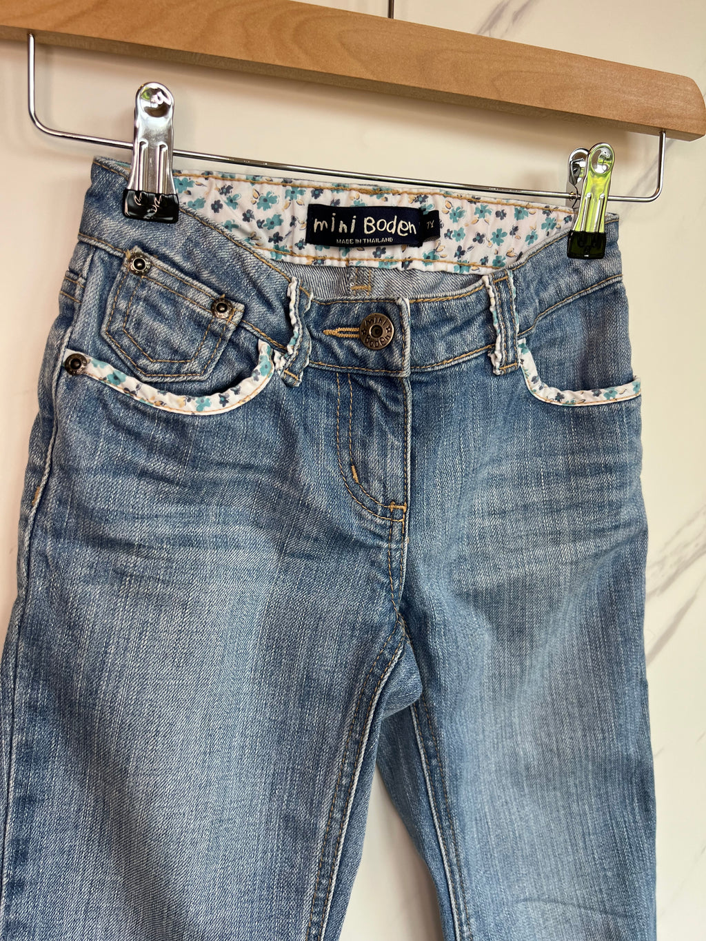 Boden Floral Edged Cropped Jeans Age 7-8 Years