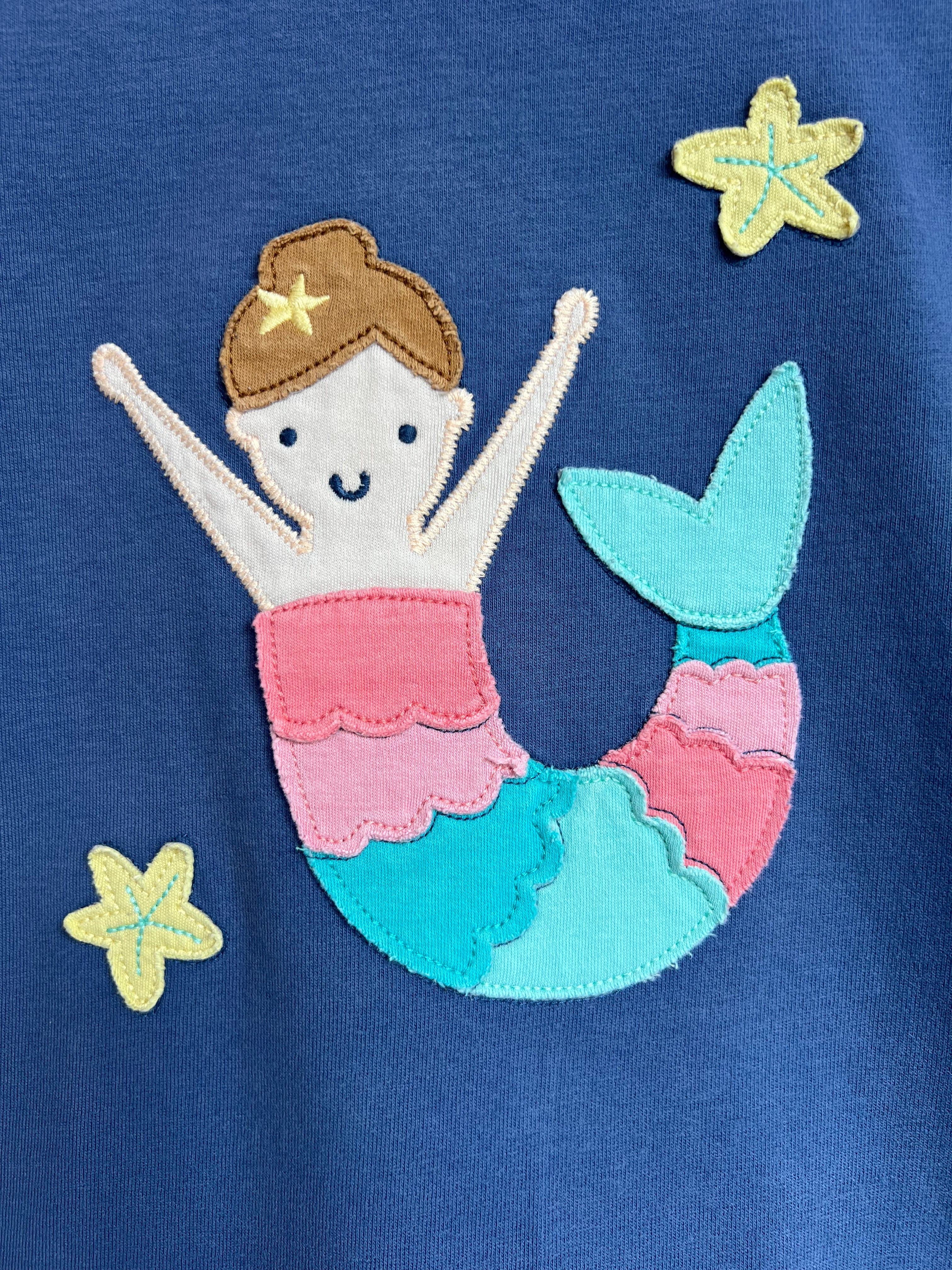 Frugi Navy Mermaid T-Shirt Age 4-5 Years