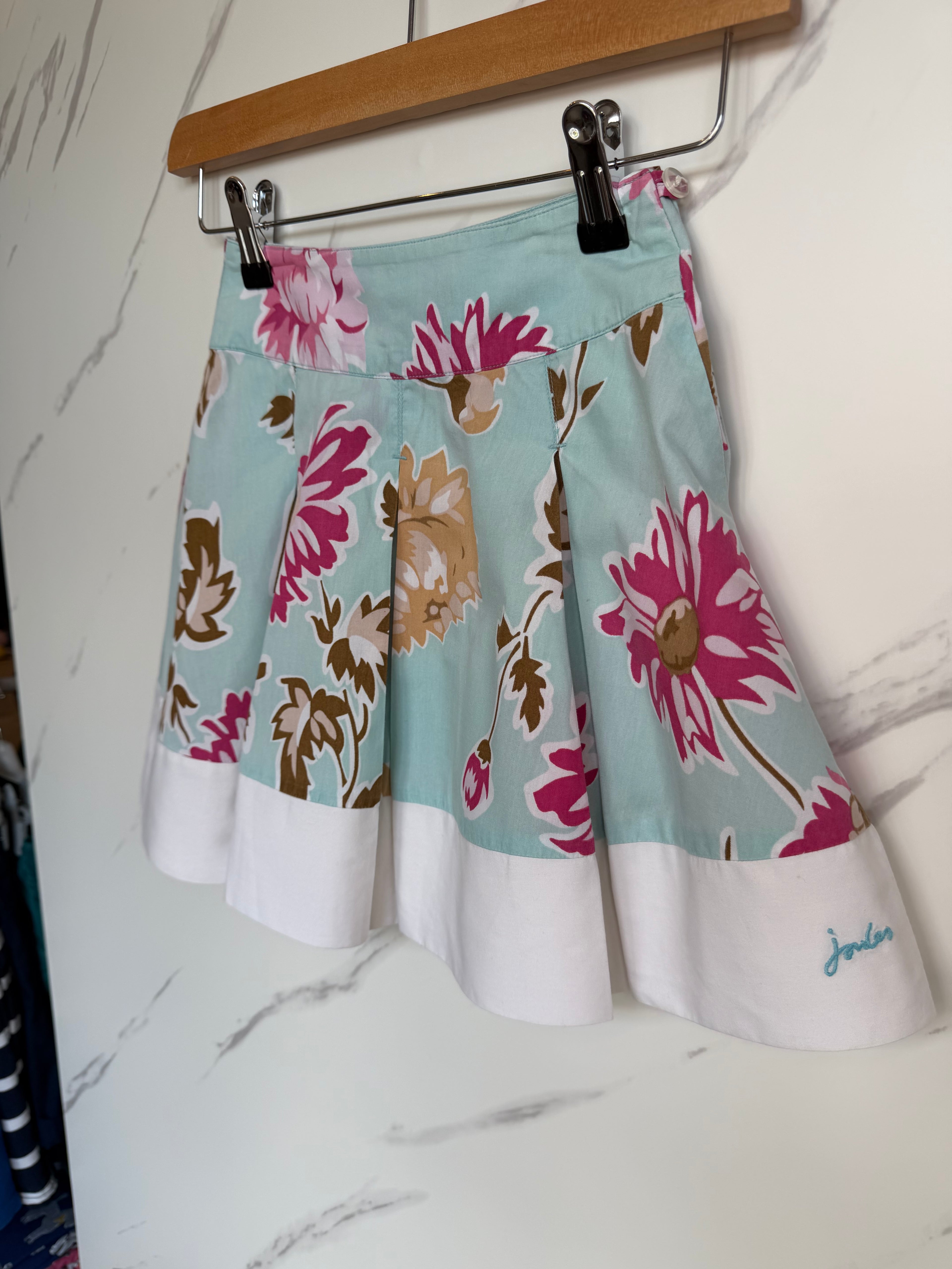 Joules Pink & Blue Floral Skirt Age 4 Years