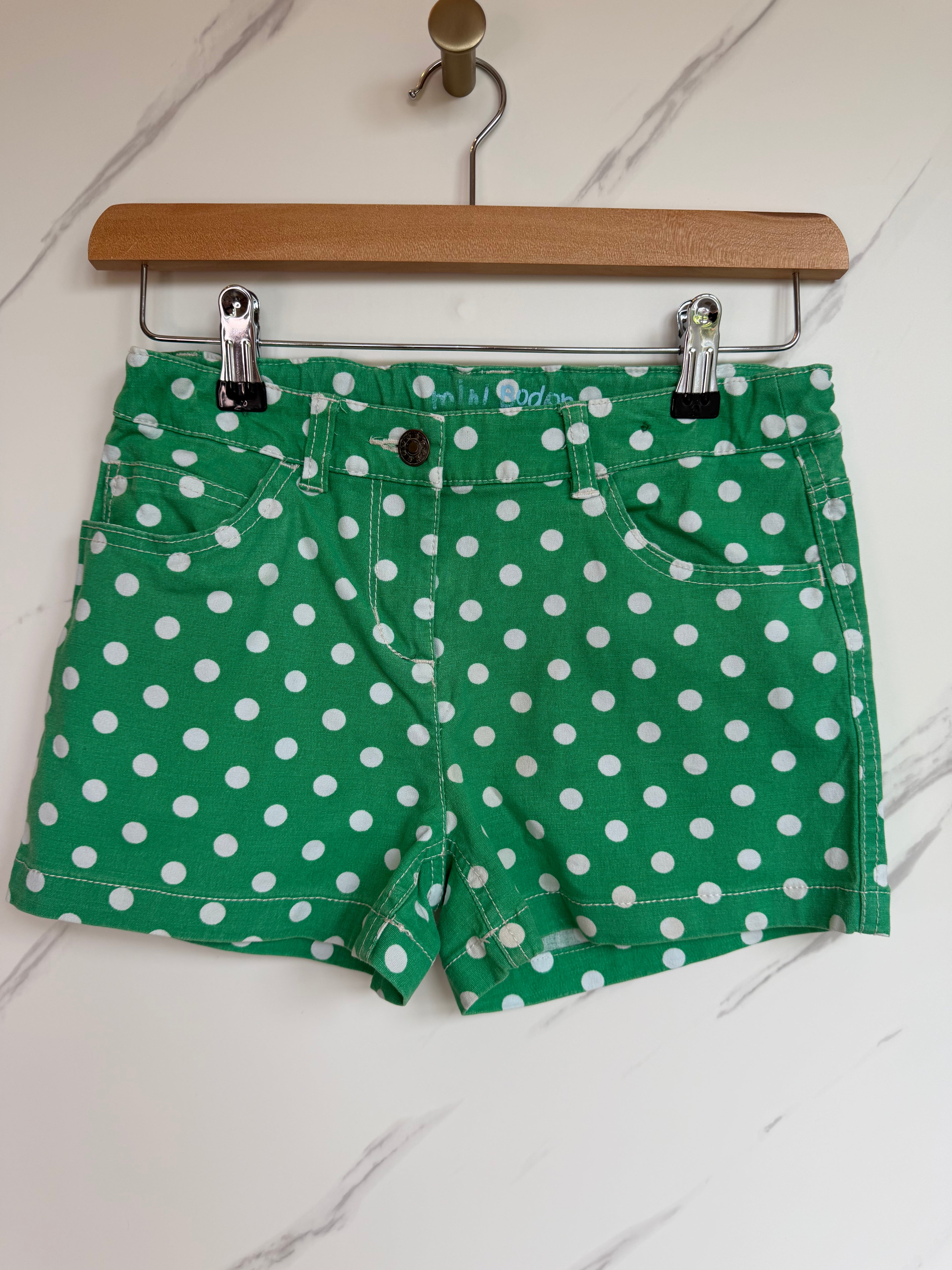 Boden Green Polka Dot Shorts Age 12 Years