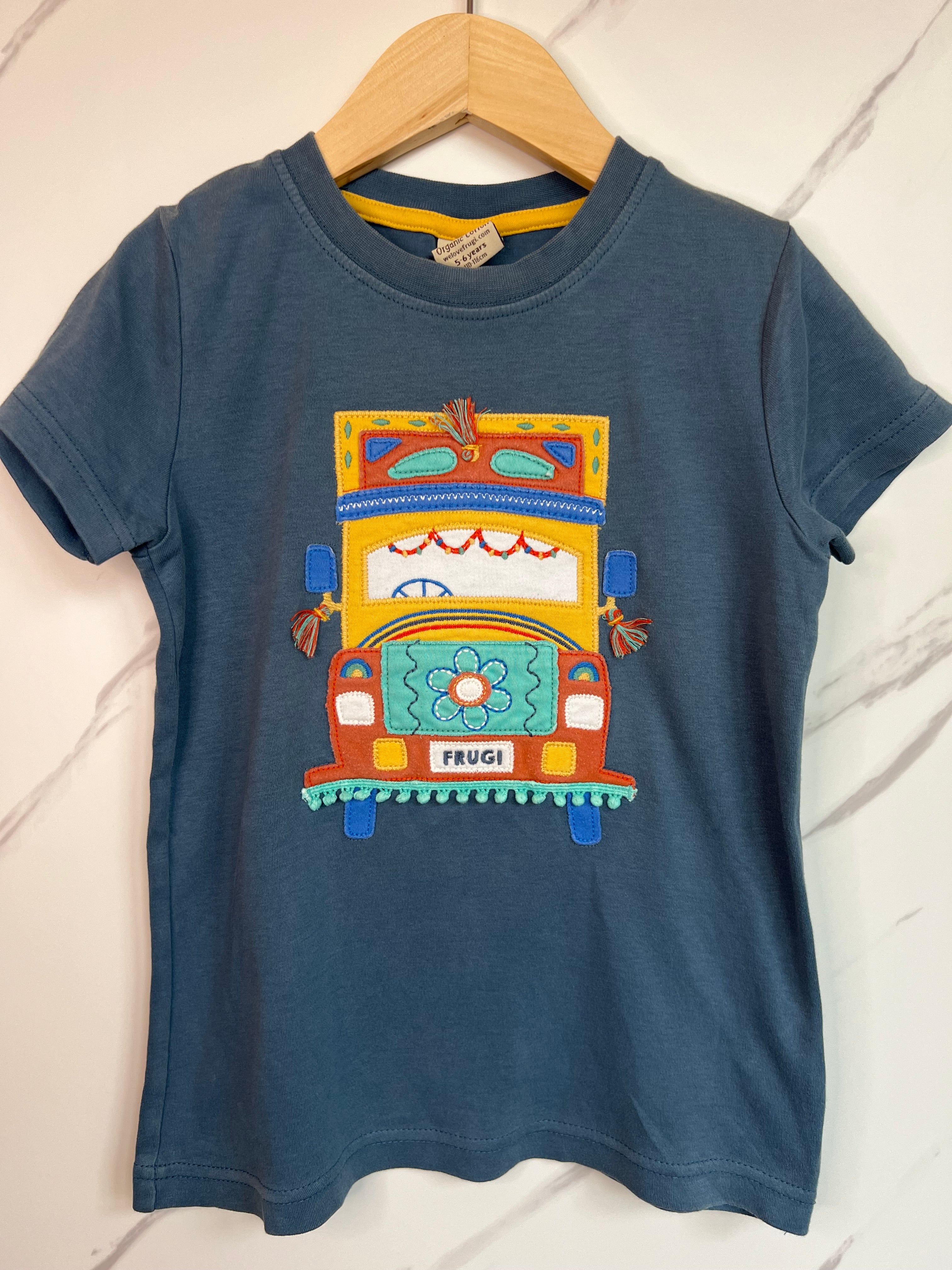 Frugi Navy Van T-Shirt Age 5-6 Years