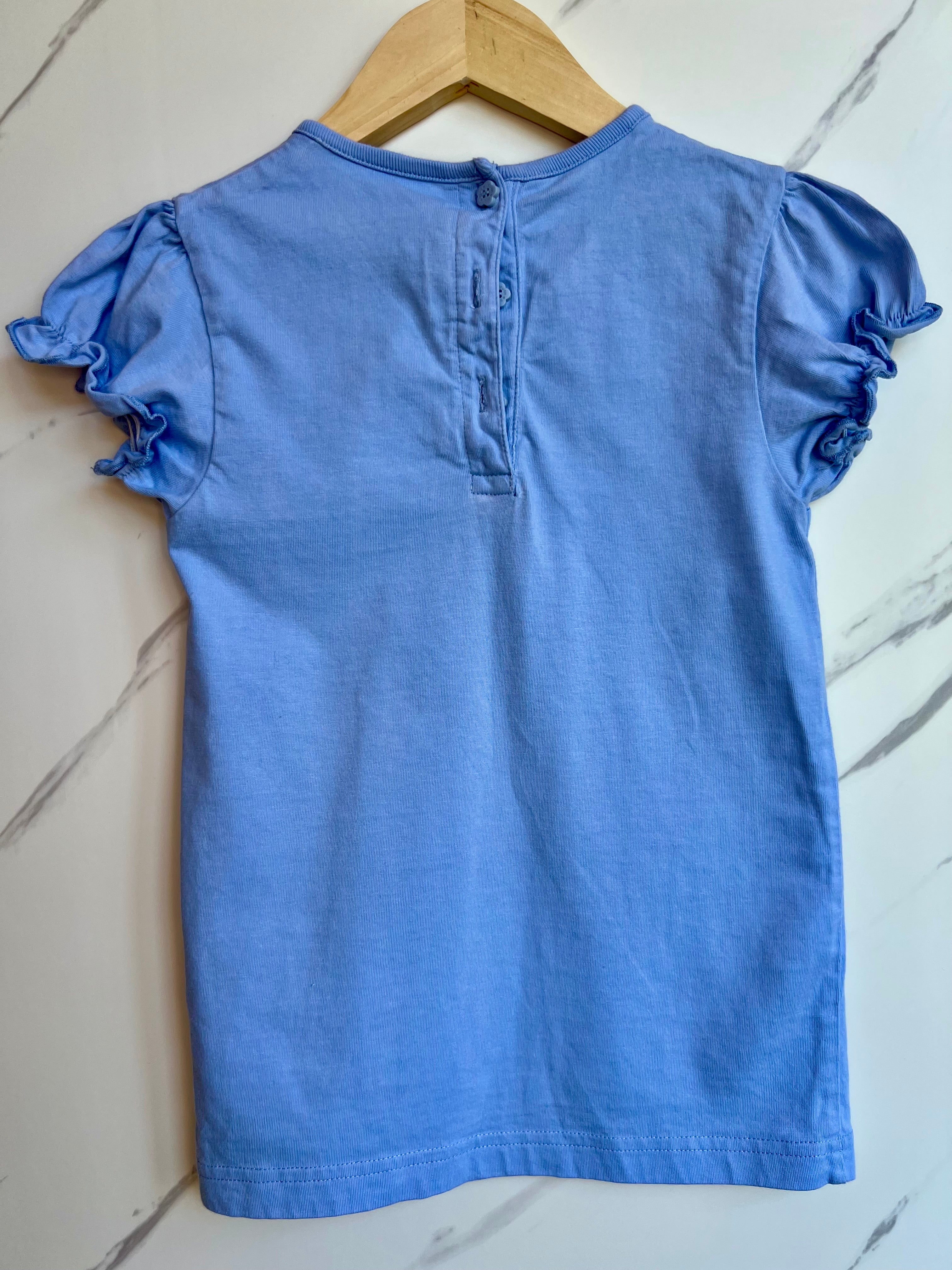 JoJo Maman Bebe Blue T-Shirt Age 6-7 Years