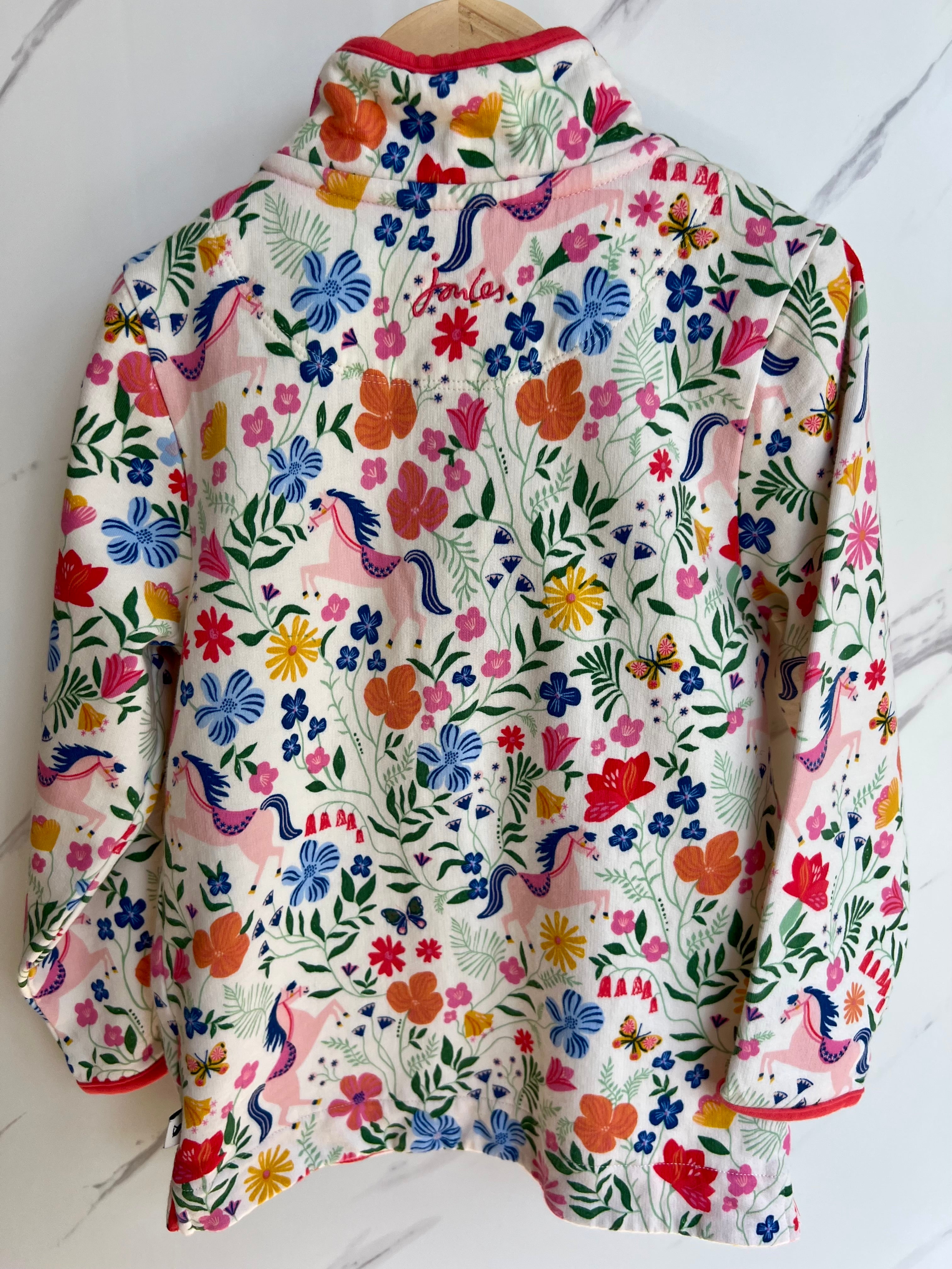 Joules Floral Pony Half-Zipped Sweatshirt Age 5-6 Years
