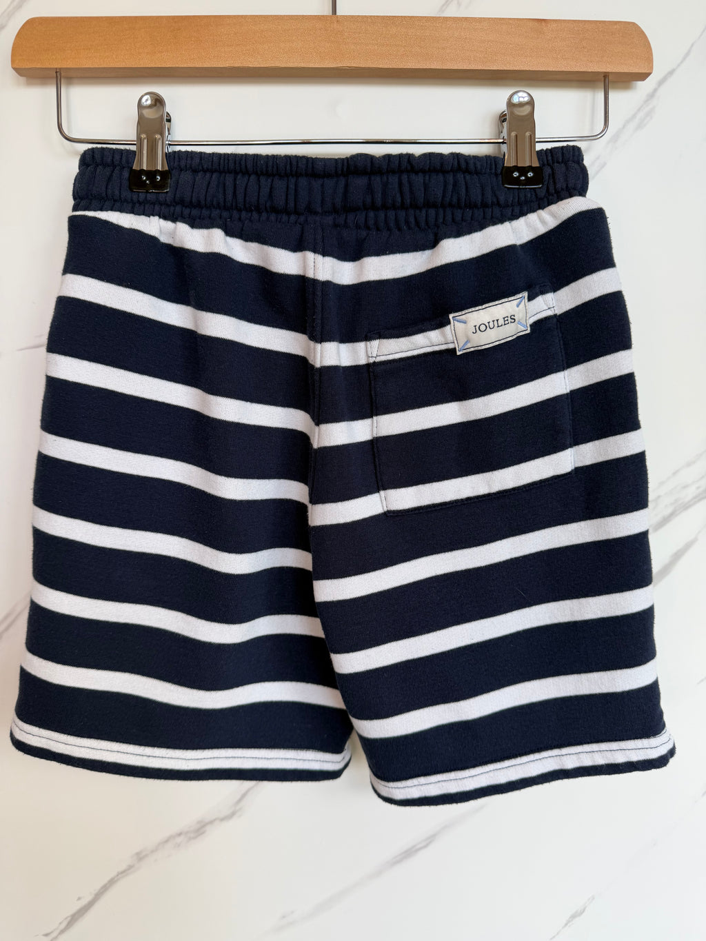 Joules Navy & White Striped Shorts Age 8 Years