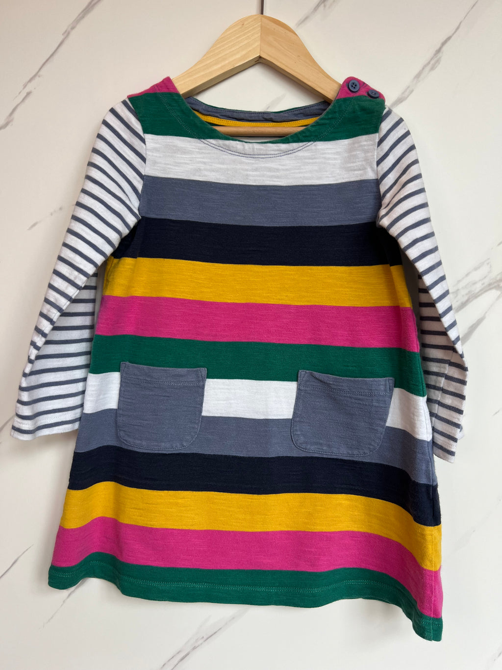 Boden Rainbow Striped Dress Age 3-4 Years