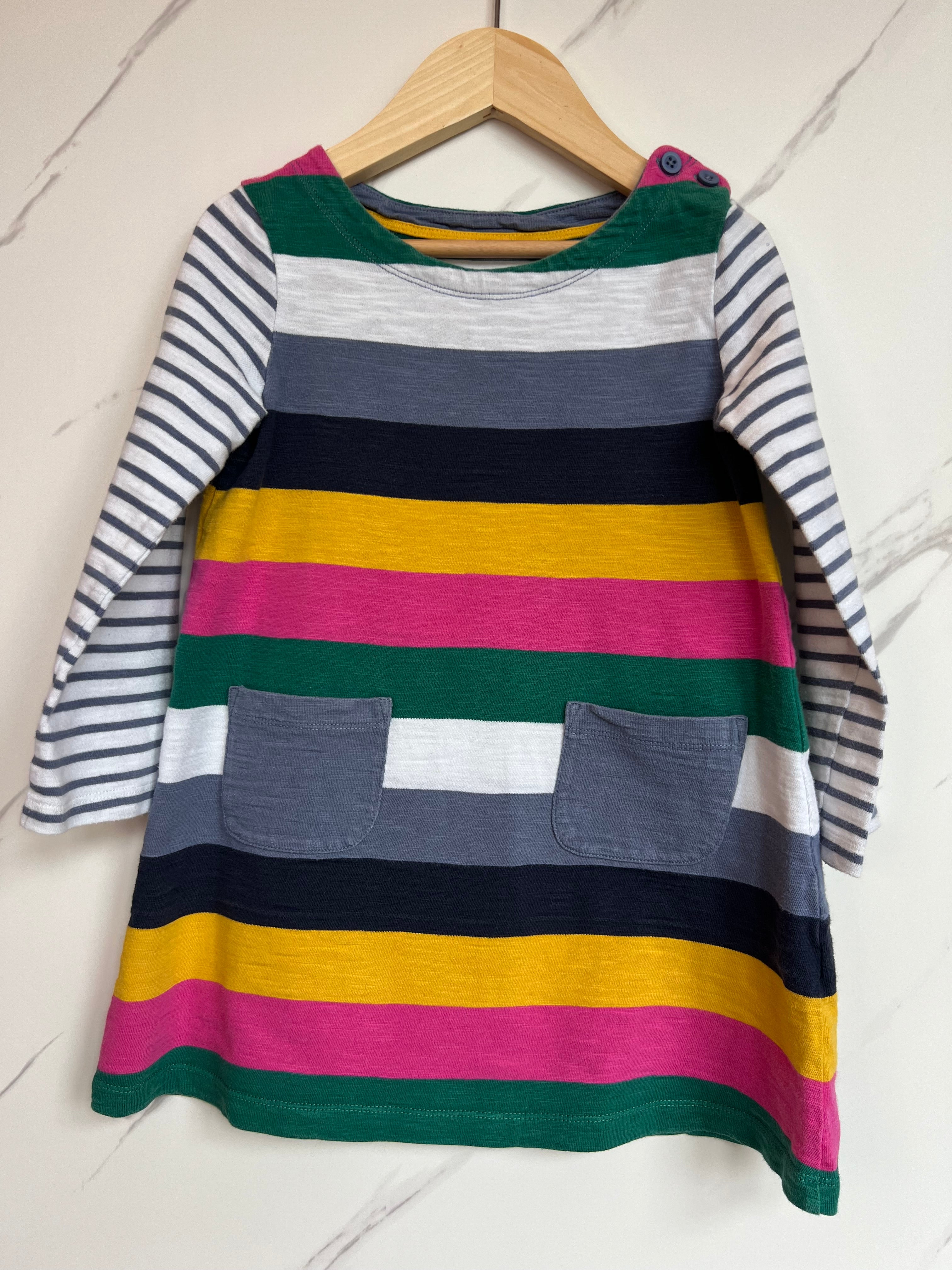 Boden Rainbow Striped Dress Age 3-4 Years
