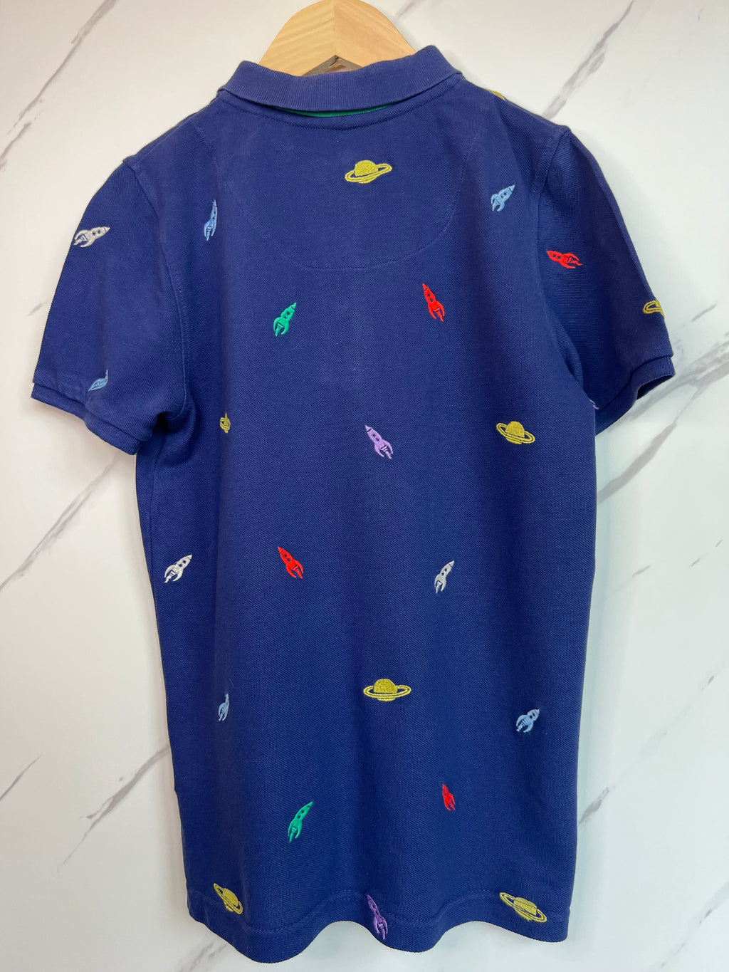 Boden Blue Rocket Polo Shirt Age 9-10 Years