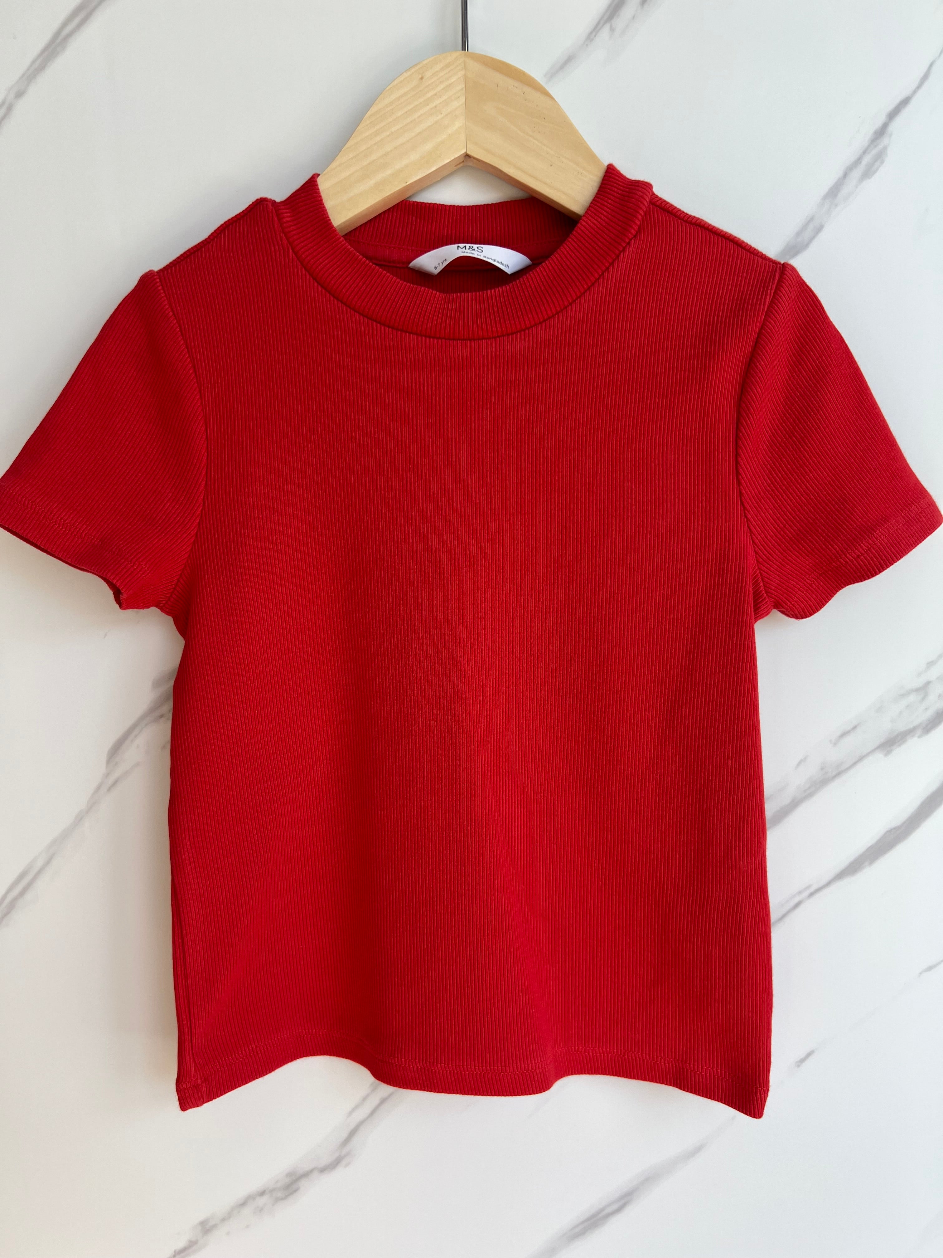 M&S Extra-Slim Fit Waist Length T-Shirt Age 6 Years