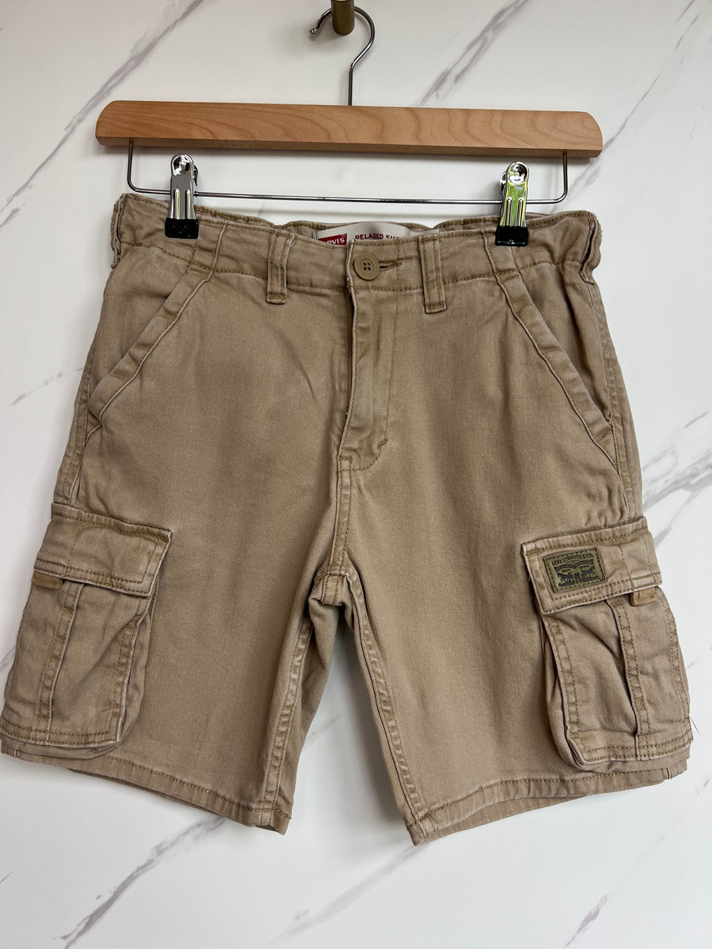 Levis Stone Coloured Cargo Shorts Age 12A