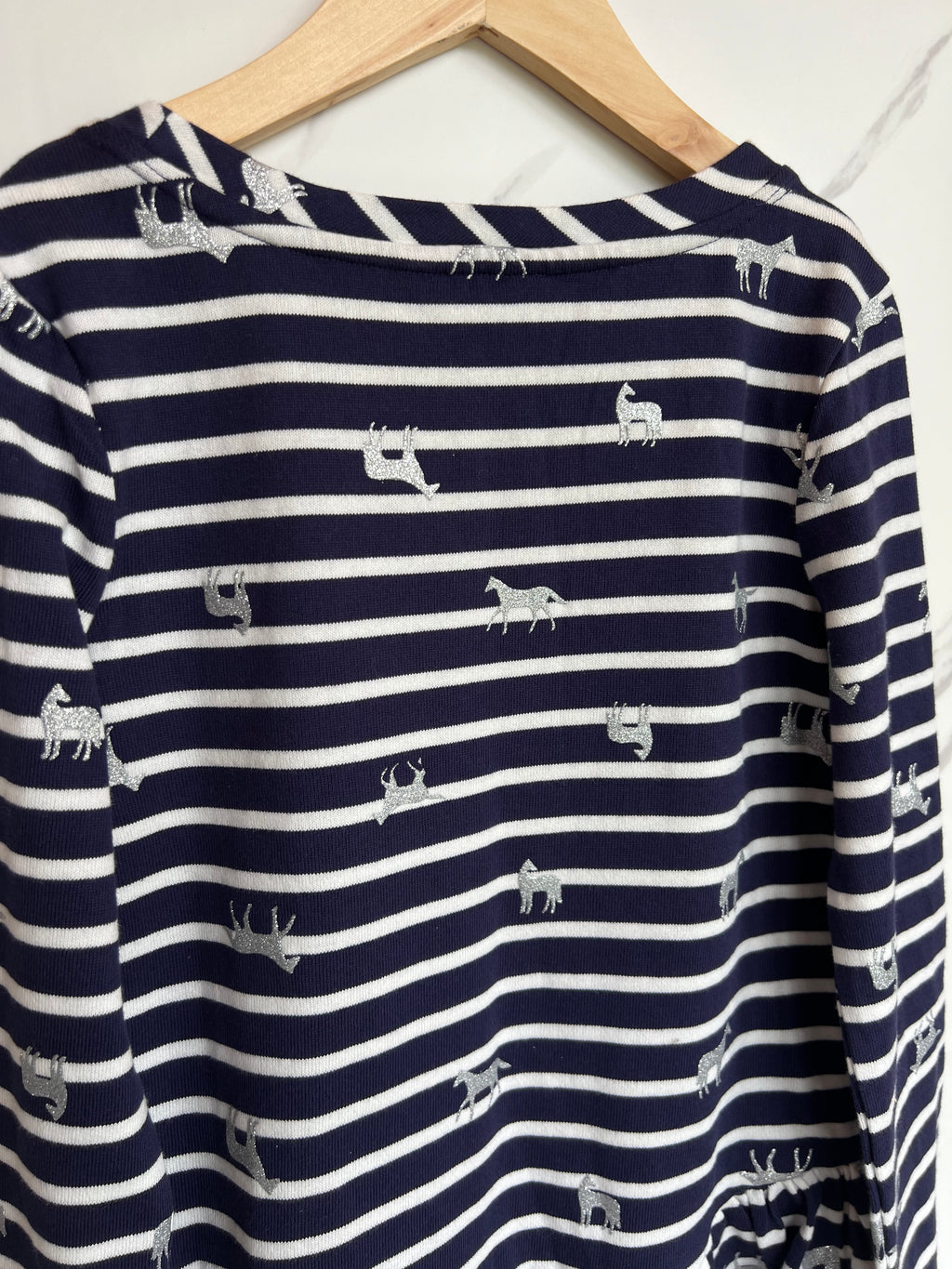 Joules Peplum Striped Top with Horse Design Age 9-10 Years