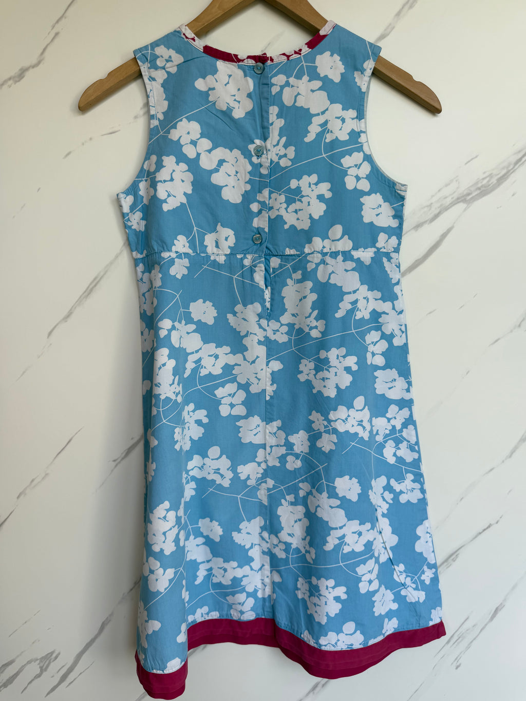 Joules Pale Blue & White Floral Dress Age 8-9 Years