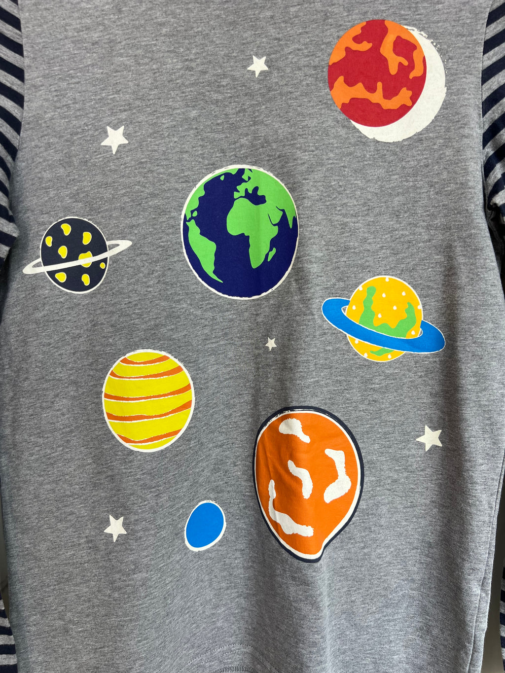 Boden Grey Planets Long Sleeved Top Age 11-12 Years