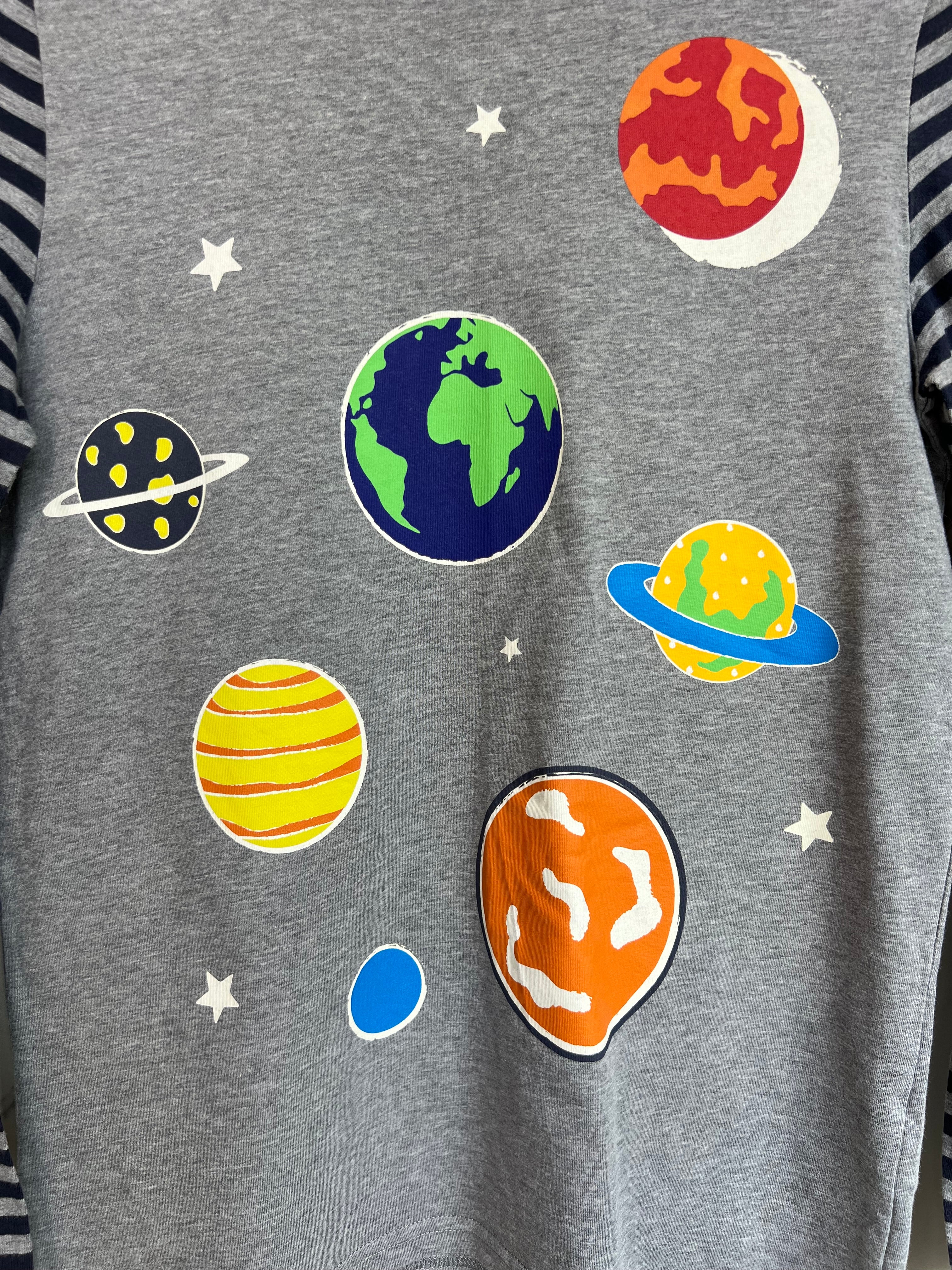 Boden Grey Planets Long Sleeved Top Age 11-12 Years