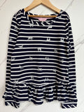 Joules Peplum Striped Top with Horse Design Age 9-10 Years