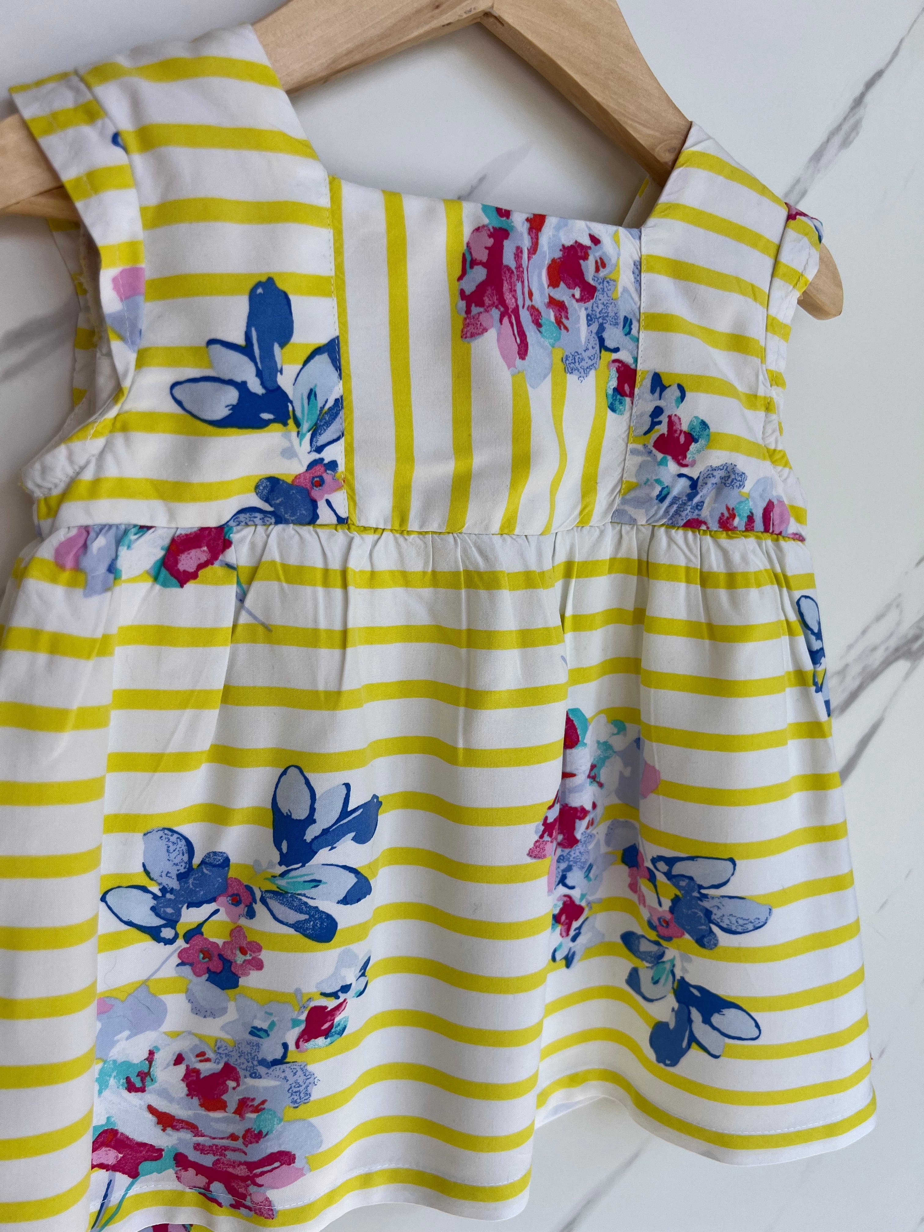Joules Yellow Striped Floral Floaty Vest Age 3 Years