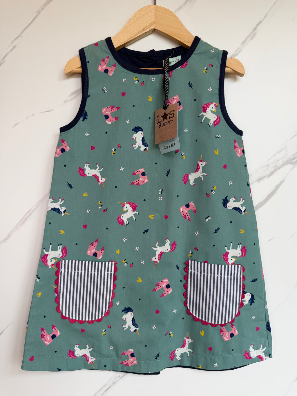 Lilly & Sid Unicorn Pinafore Dress Age 4-5 Years