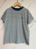 FatFace White & Blue Fine-Striped T-Shirt Age 6-7 Years
