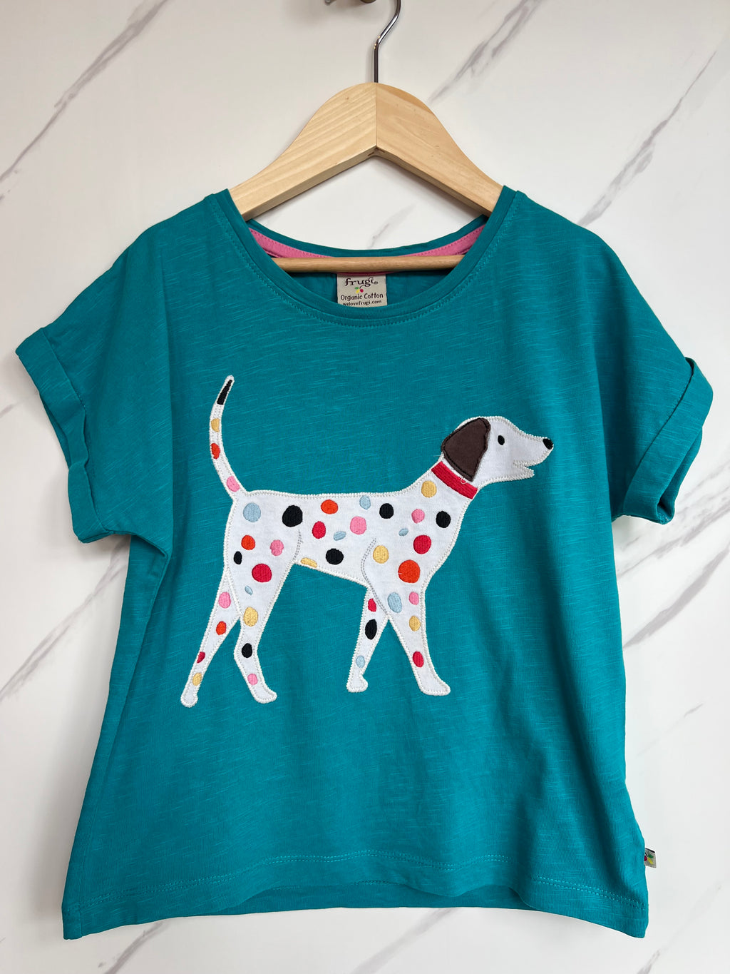Frugi Rainbow Spot Dalmatian T-Shirt Age 7-8 Years