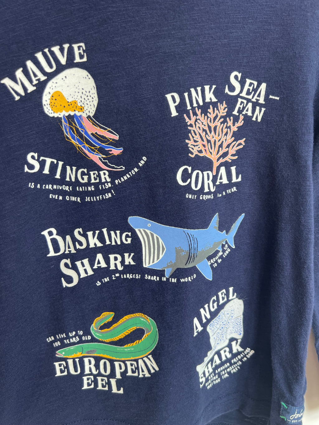 Joules Navy Sea Creatures Long-Sleeved Top Age 4-5 Years
