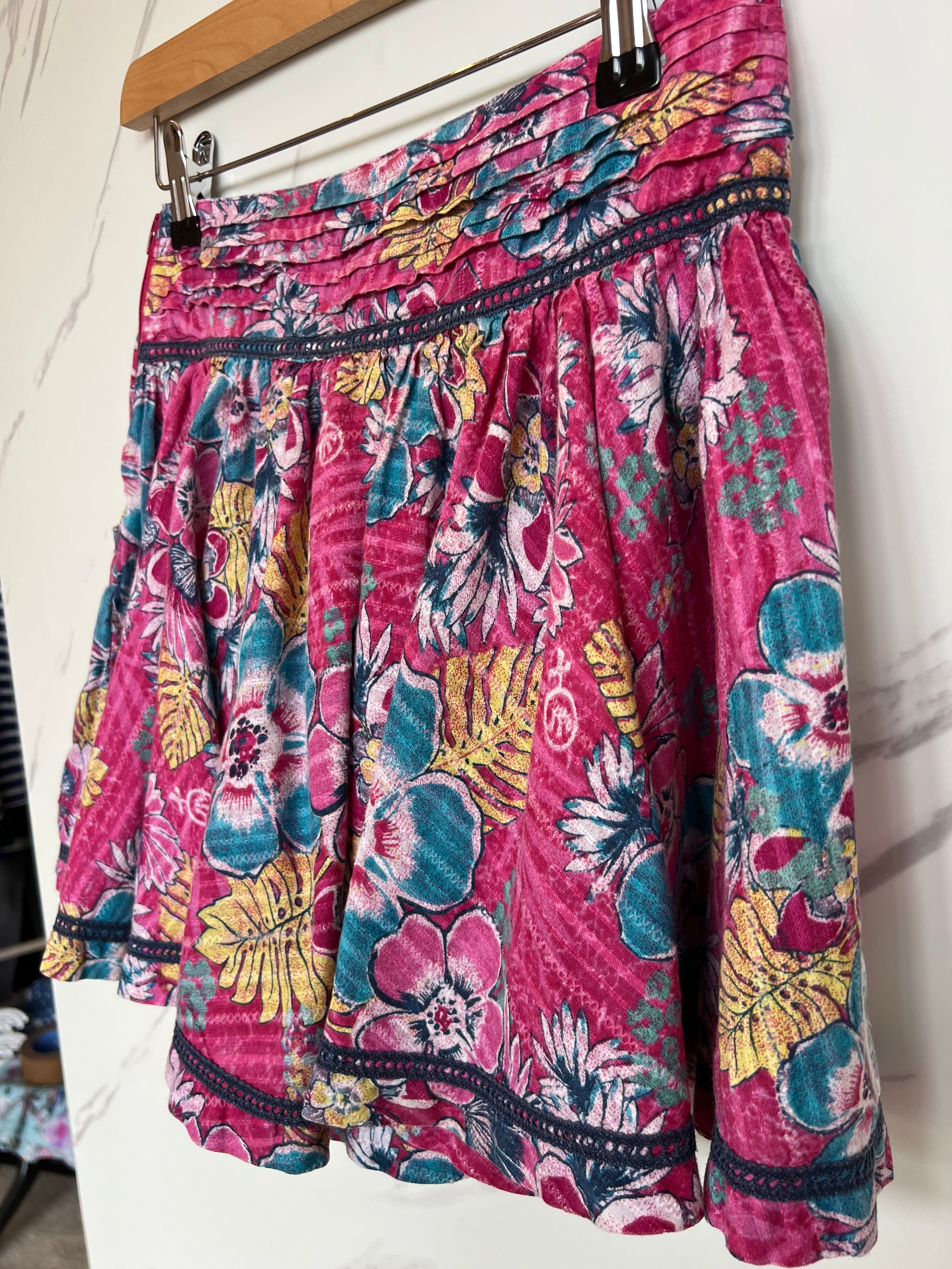 Fatface Pink Floral Skirt Age 7 Years